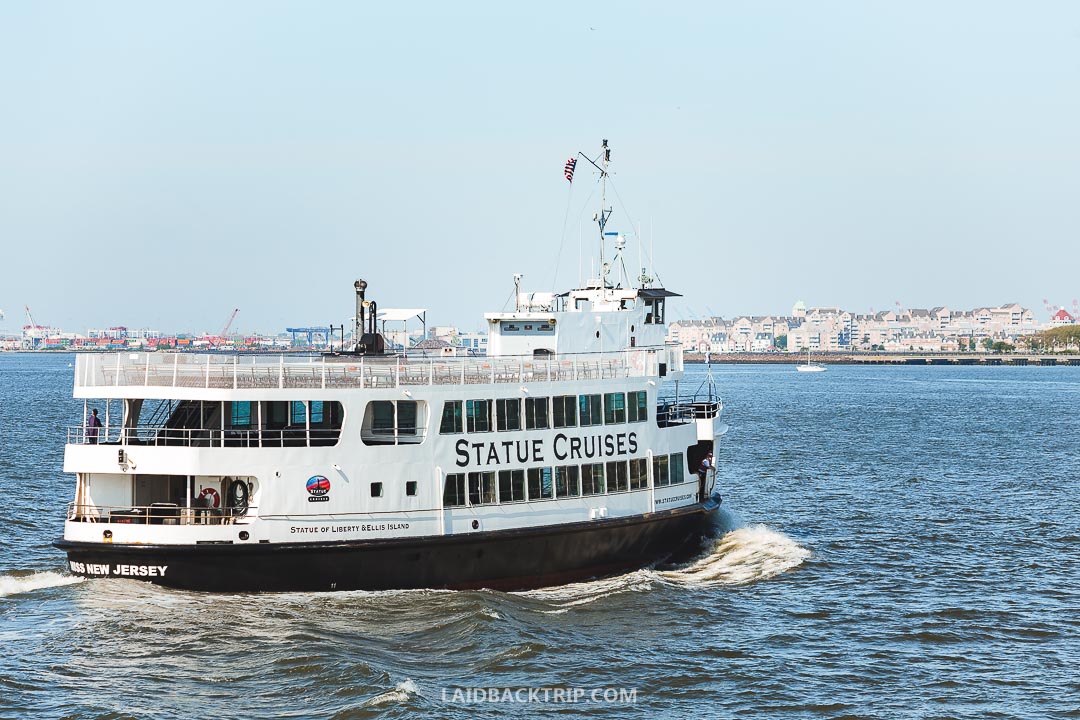 You need to take a ferry to get to the Statue of Liberty and Ellis Island, New York.