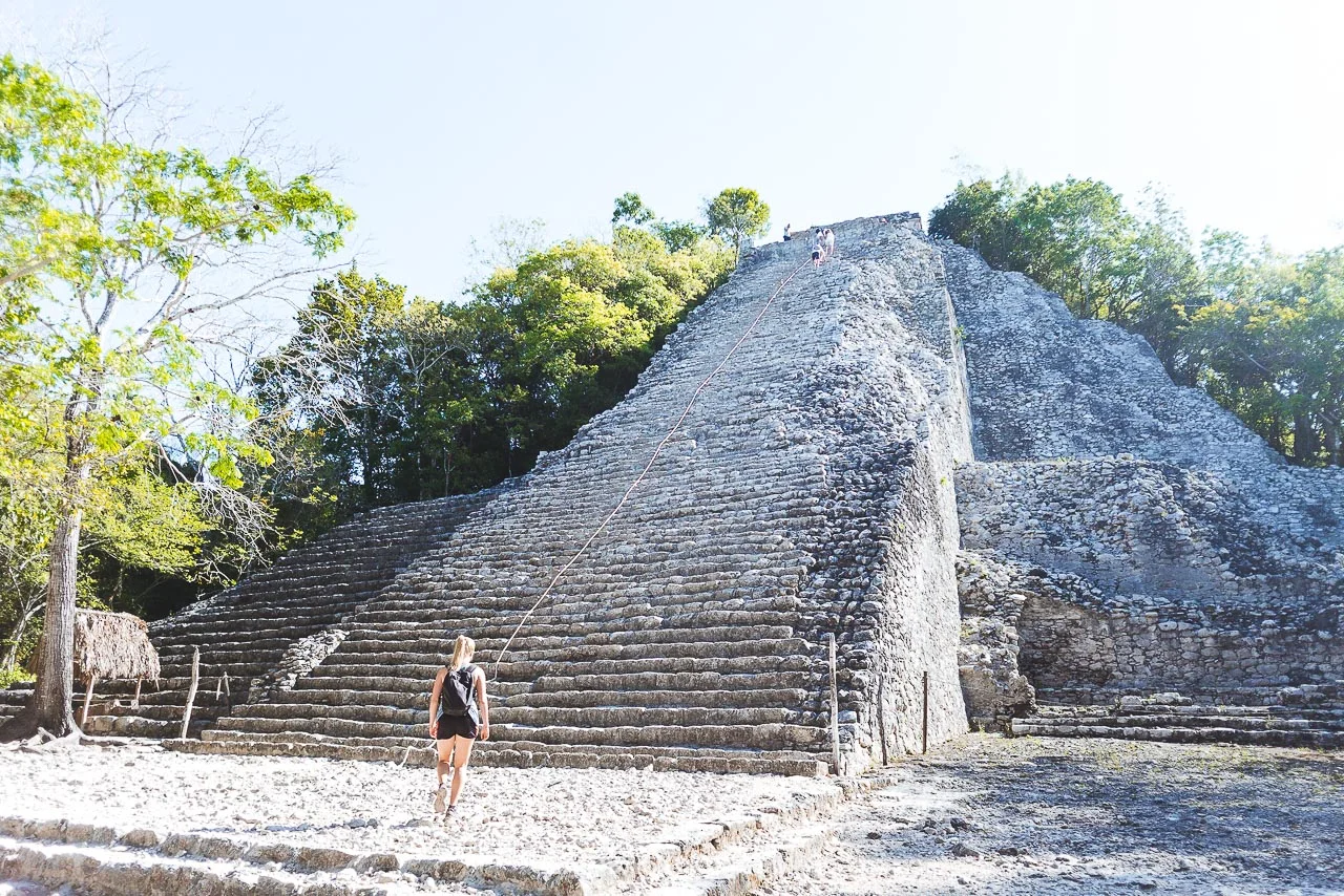 Read our travel guide to Coba ruins and nearby Cenotes, one of the best things to do in Yucatan, Mexico