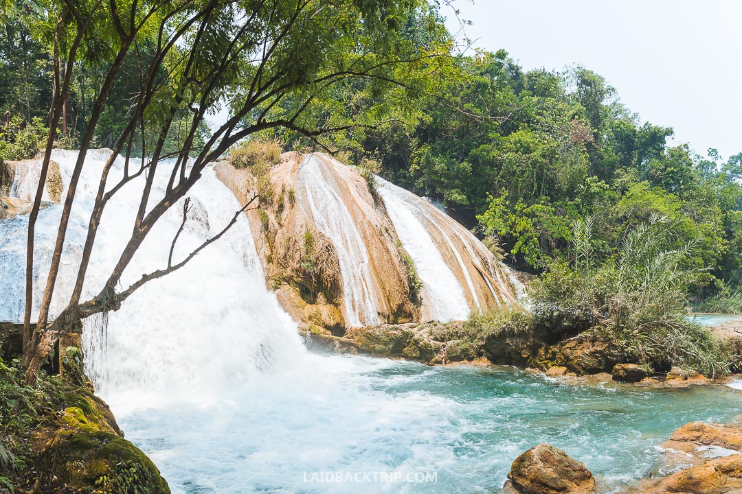 Agua Azul, Mexico is a popular daytrip from Palenque.
