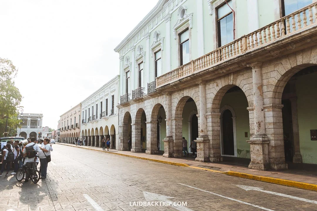We arrived in Merida by a public bus.