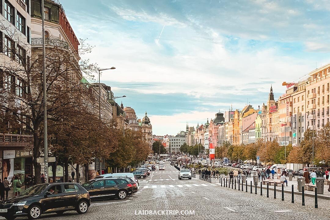 Wenceslas Square is the main shopping area in Prague.