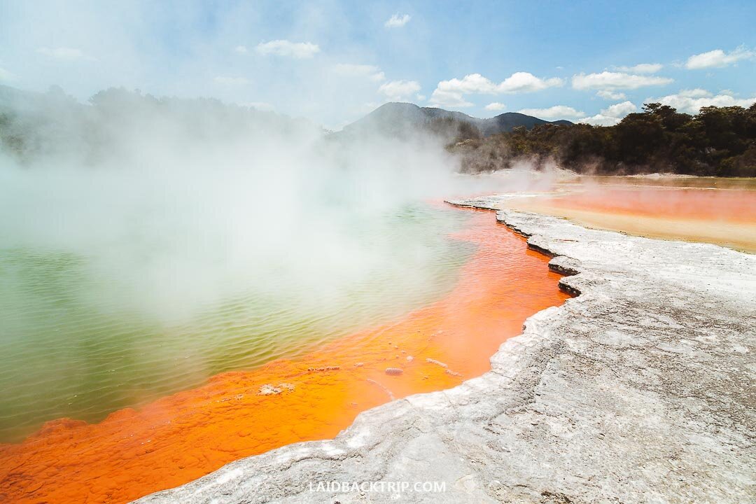 Rotorua is famous for geothermal activity, mud volcanoes, and hot pools.