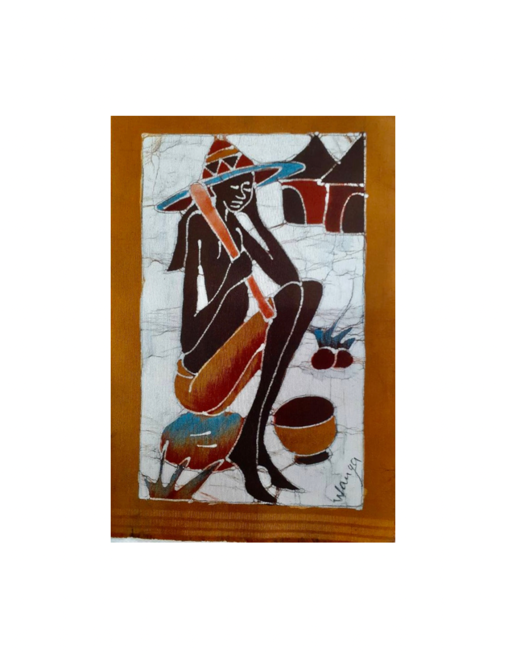 ....Batik - African Scene 6..Batik - Scène d'Afrique 6....