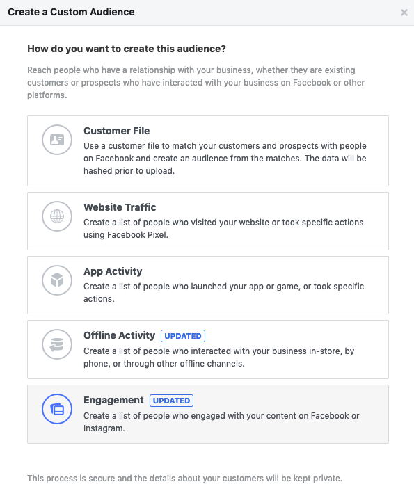 Click ‘Engagement’ at the bottom of the list