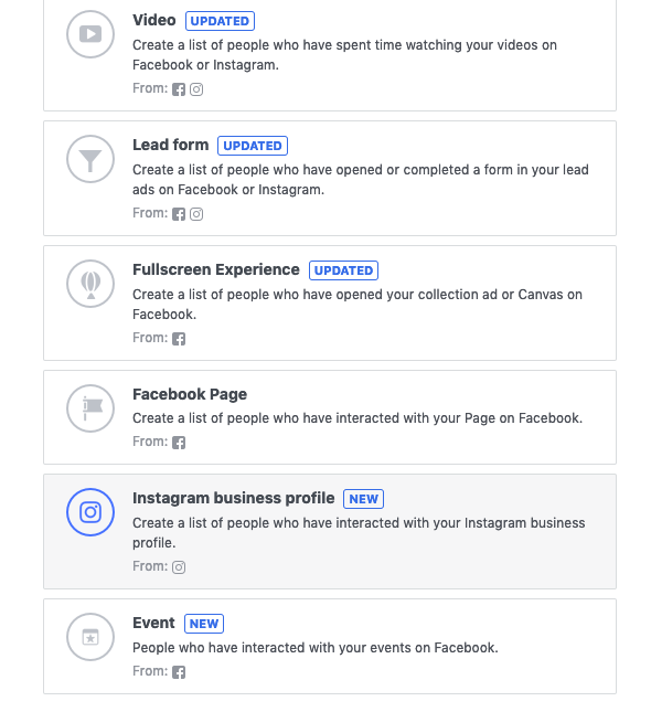 Then choose ‘Instagram business profile’