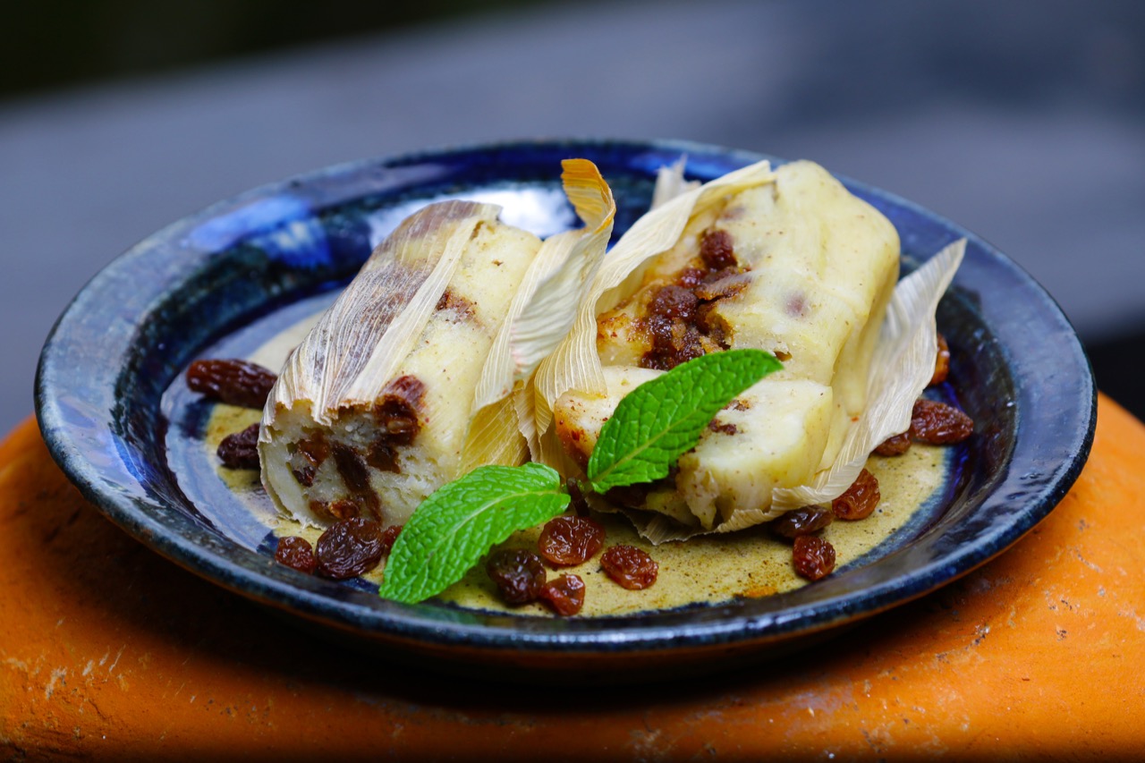 Roasted Pineapple Tamales with Riesling Poached Raisins copy.jpg