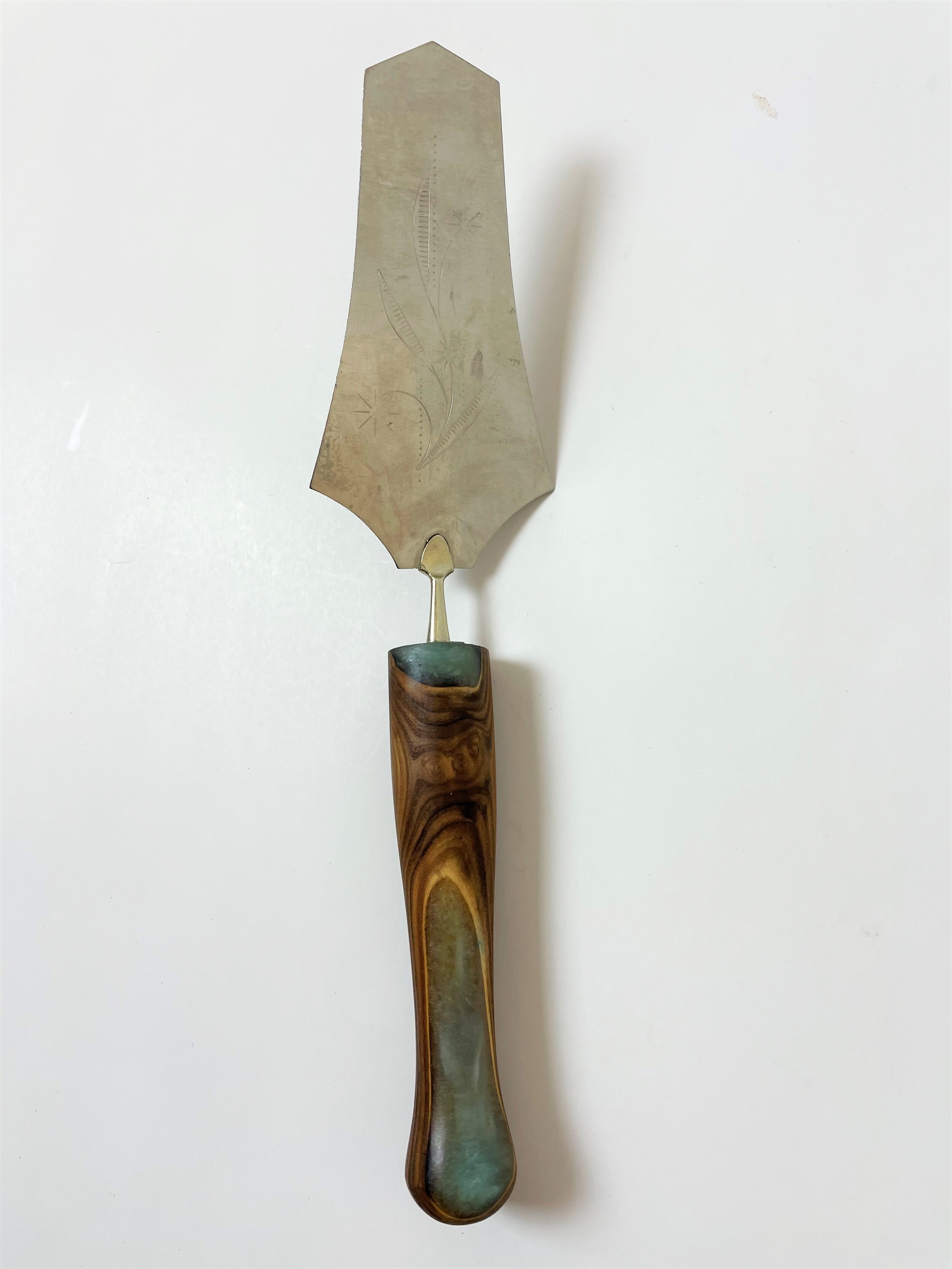 Vintage Pie Server with Wood and Resin Handle