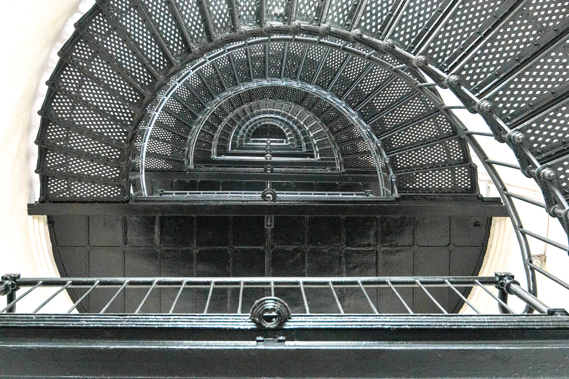 Looking up the Staircase Inside the Lighthouse Tower