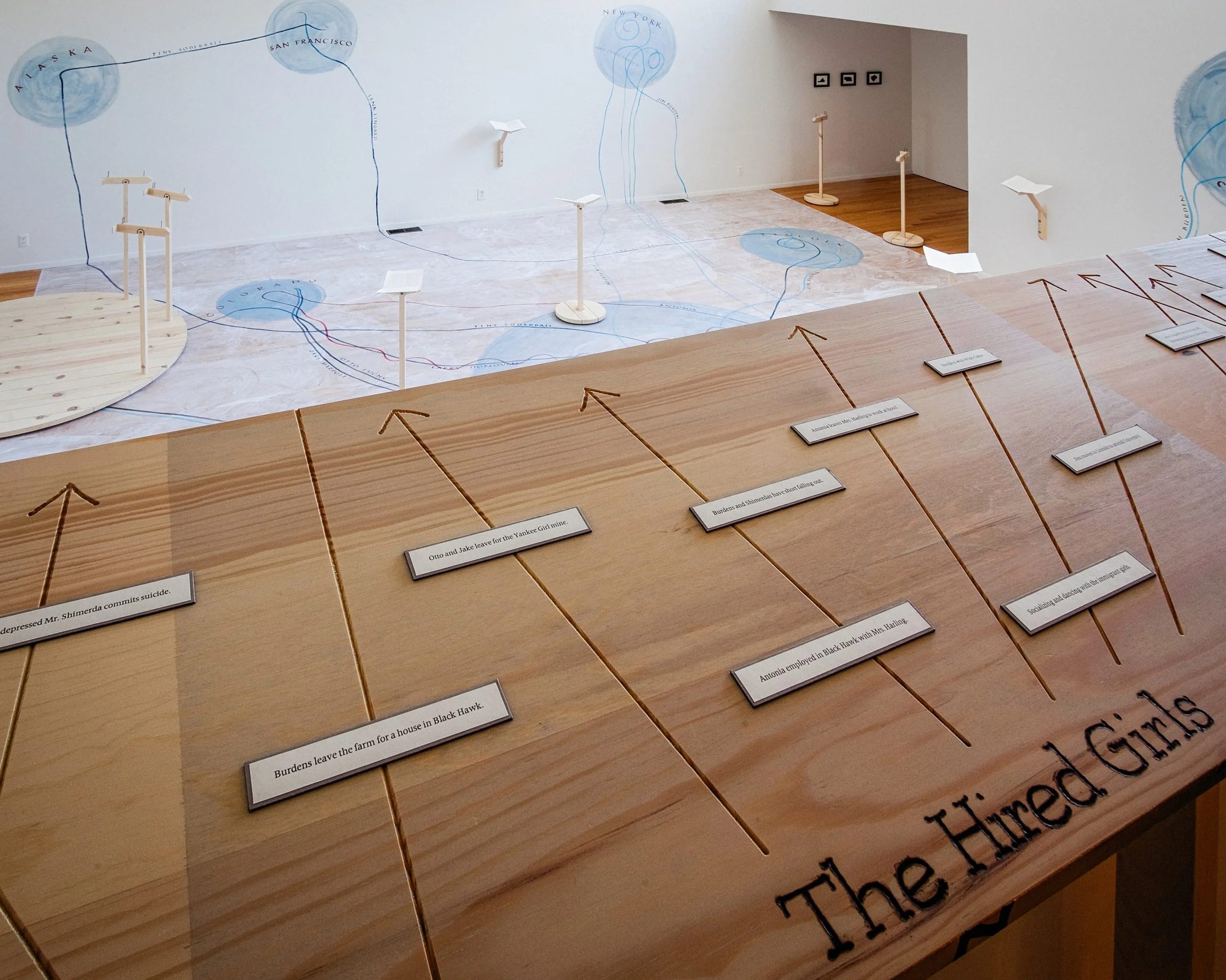 My Ántonia: Lost and Found (2012) Installation 50 × 50 ft. Constructed wood furniture. Hoffman Gallery, Oregon College of Art and Craft, Portland, OR 