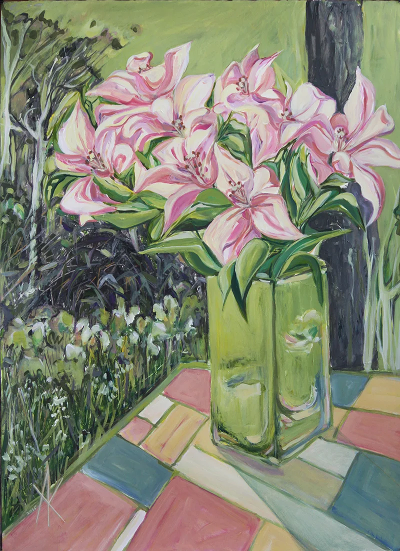 TITLE: Elegance MEDIUM:Acrylic on paper DIMENSIONS: H102 x W81cm (approx) FRAMED