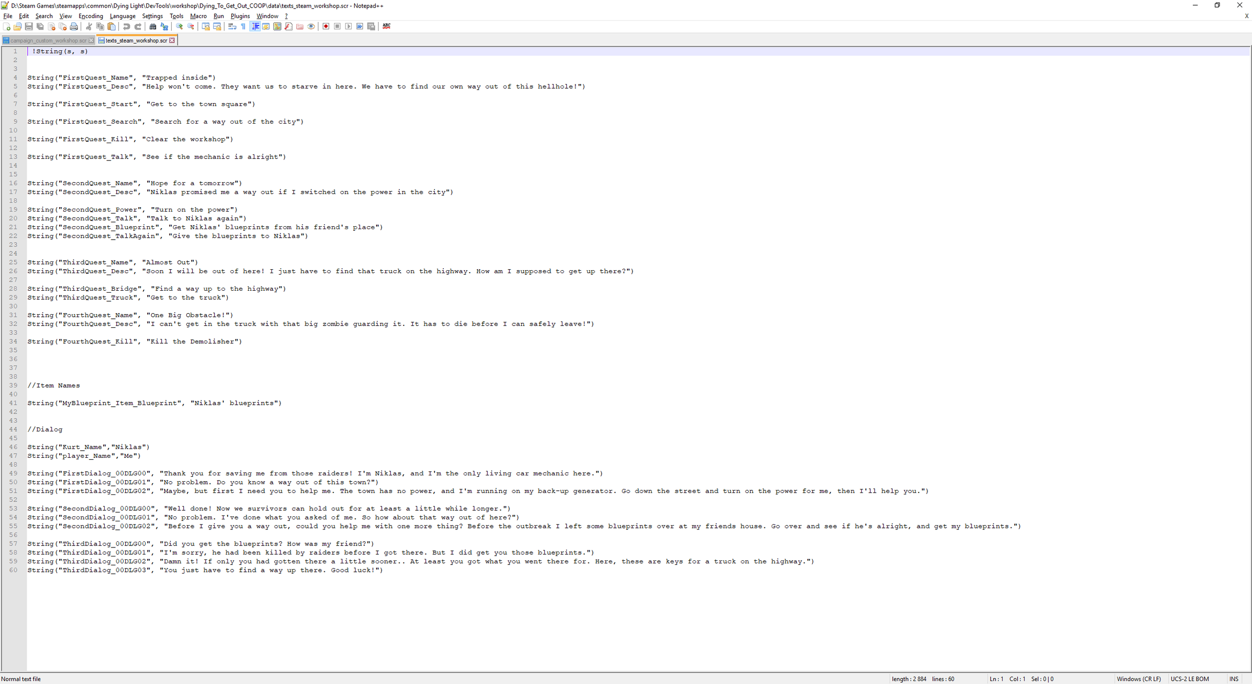 Writing all text required for the map