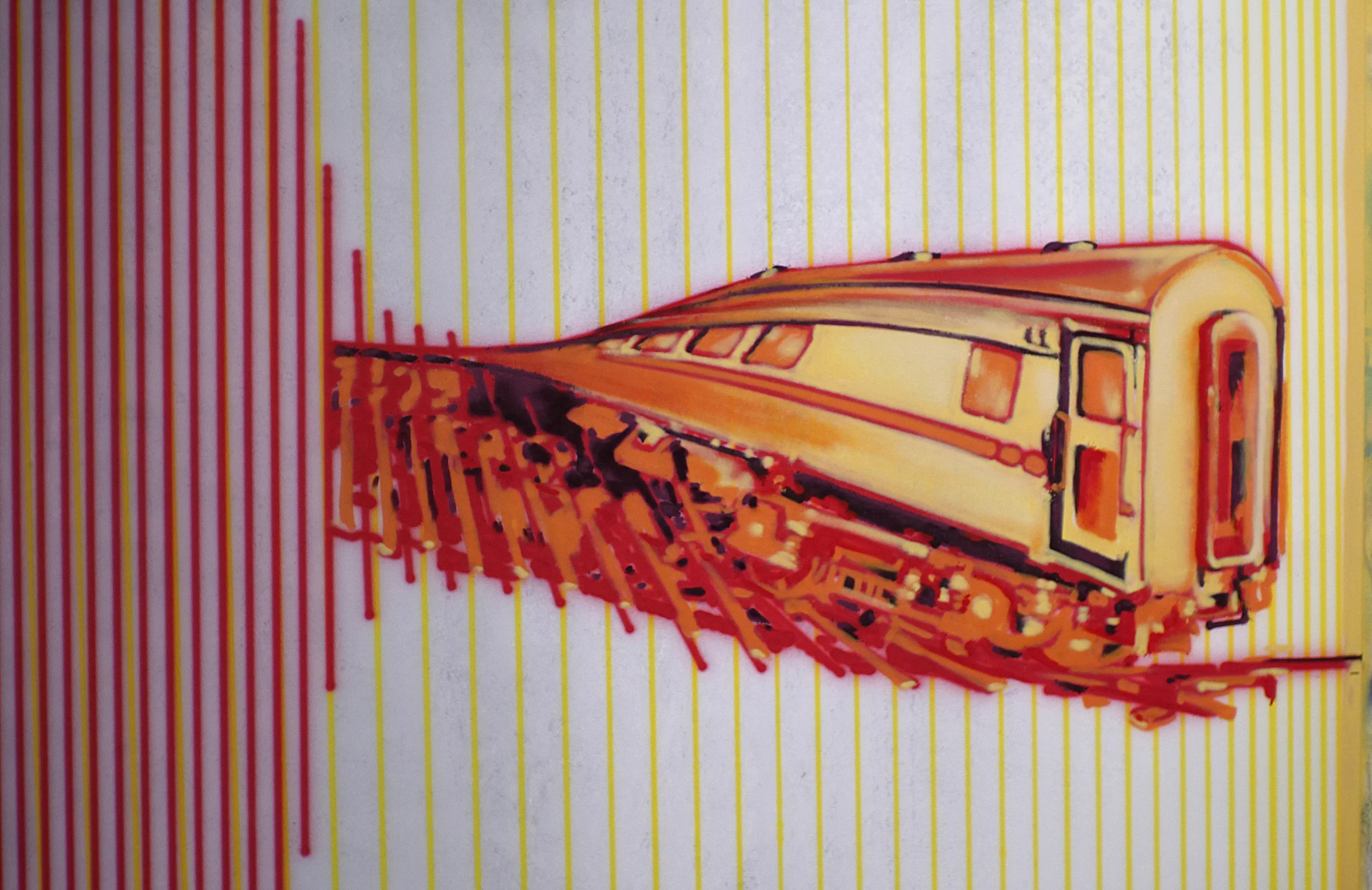 Titel: “All my lines together” - Gouache and Acrylic Spraypaint on Canvas 1,20 x 1,80 m