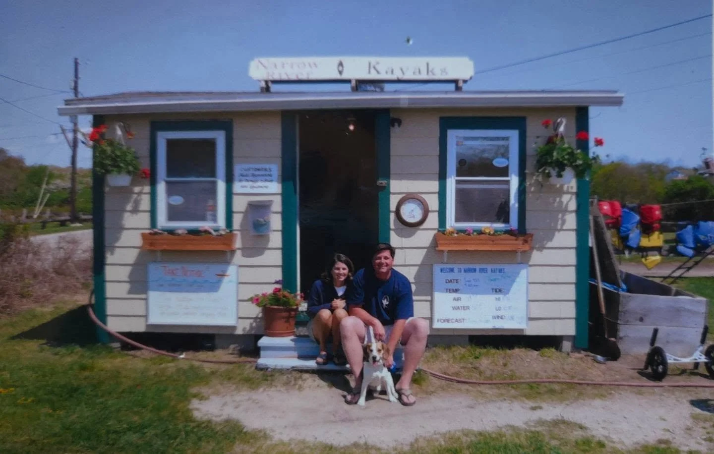 This photograph goes back just about two decades to our first season at Narrow River Kayaks.  Although much has changed during this time, my wonderful wife Stacey has been the one constant by my side, and I cannot overstate her importance throughout 
