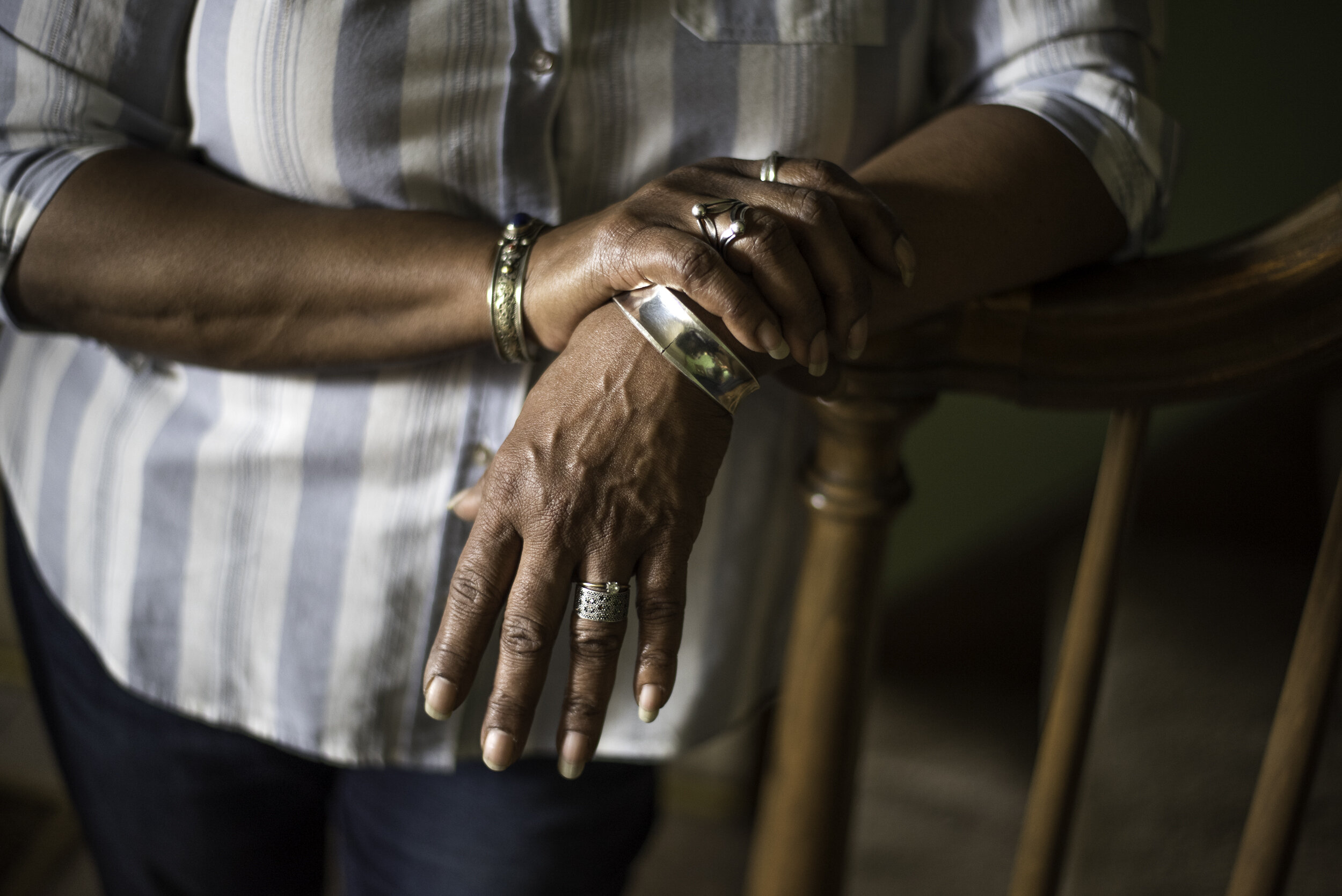   Hands tell a story. Here, it’s a hallmark of my mother’s wisdom. Her sterling silver jewelry is a signifier of her personal style and self-expression. (Southfield, MI on Saturday, May 2, 2020)  