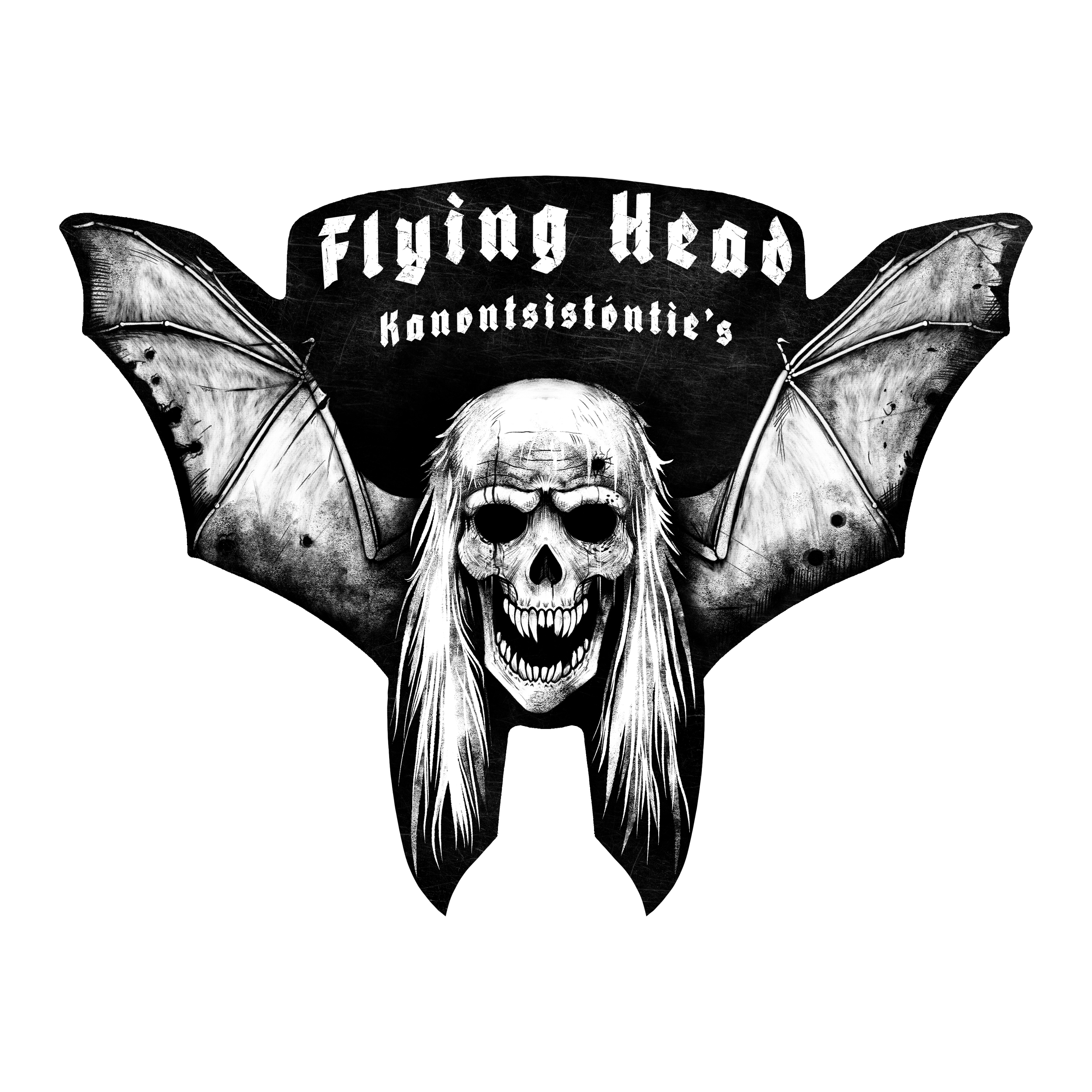 Flying Head - Metal Sticker
