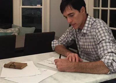 My brother Tim working hard on a Warrior design