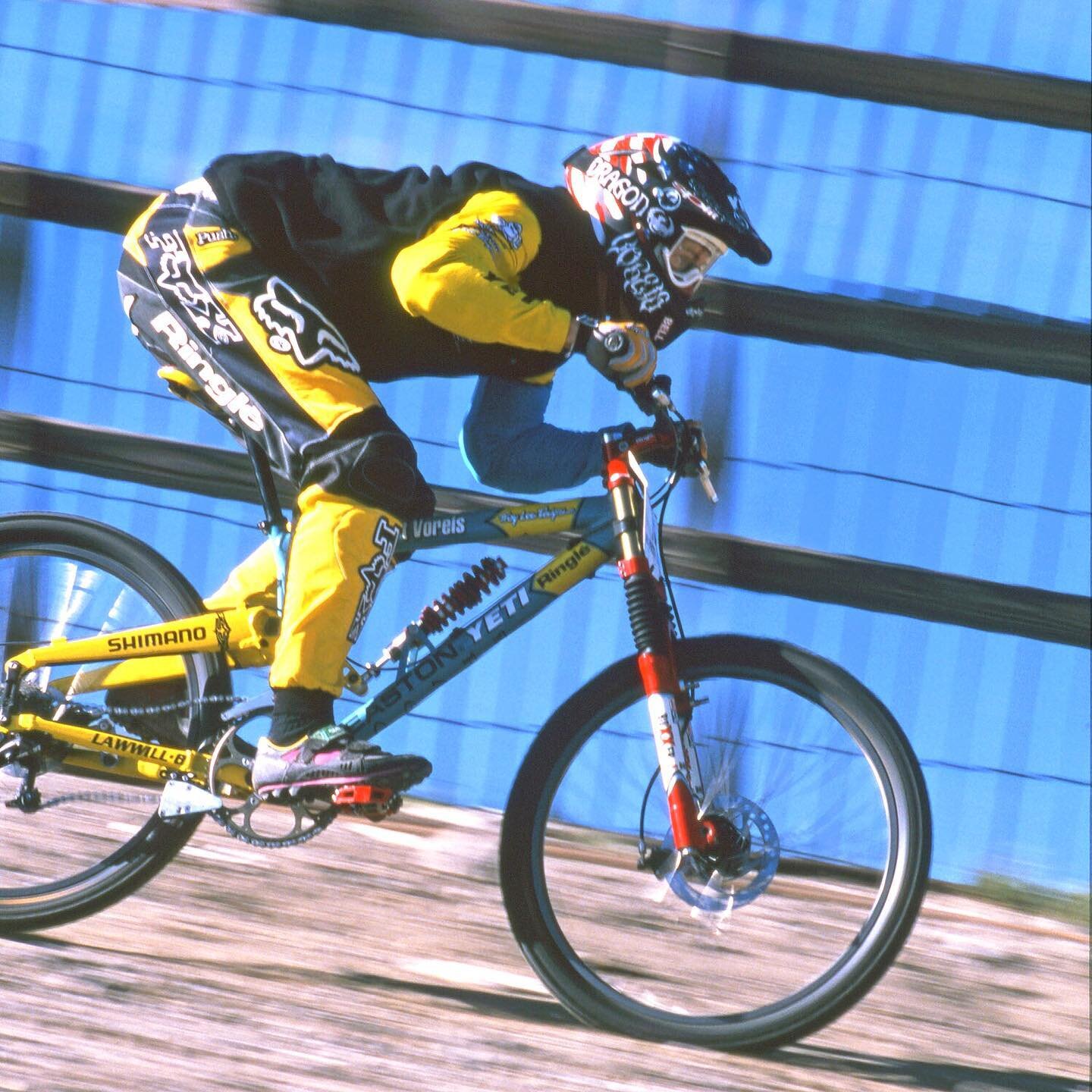 Yes it&rsquo;s @kirtvoreis_allride going for it at the 97 Kamikaze Downhill - and he&rsquo;s still charging! Thank you for your service. #throwbackthursday #gibbymtbvault