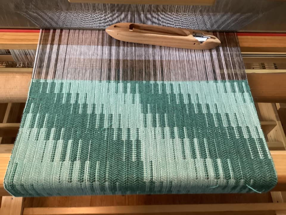 Happy Weaving Wednesday! 

Member Megan MacBride shares &quot;New colorways coming for my Seilebost towels. Cottolin, original 16 shaft parallel threading&quot;.

The pattern is striking! 

What is on your loom today?