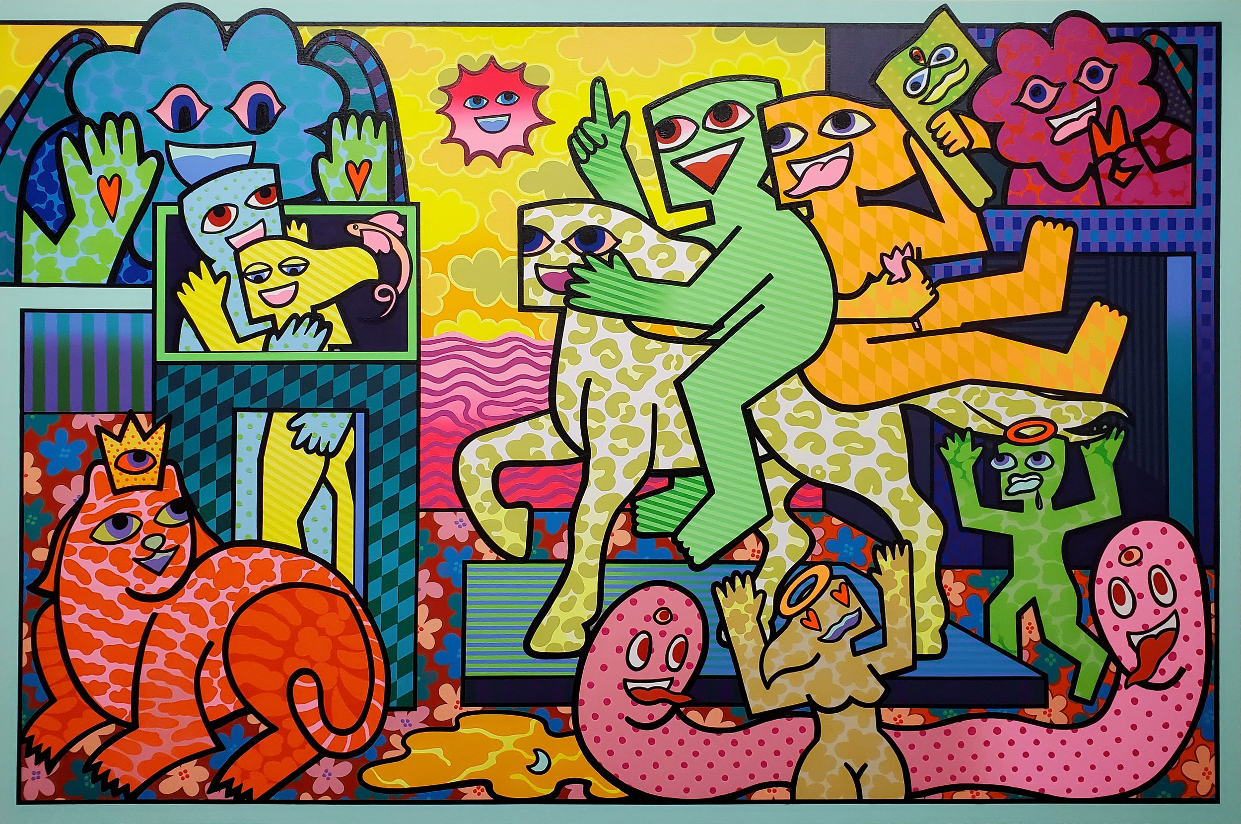 2022, Over to our place, 48x72 inches, Acrylic colors on canvas.jpg