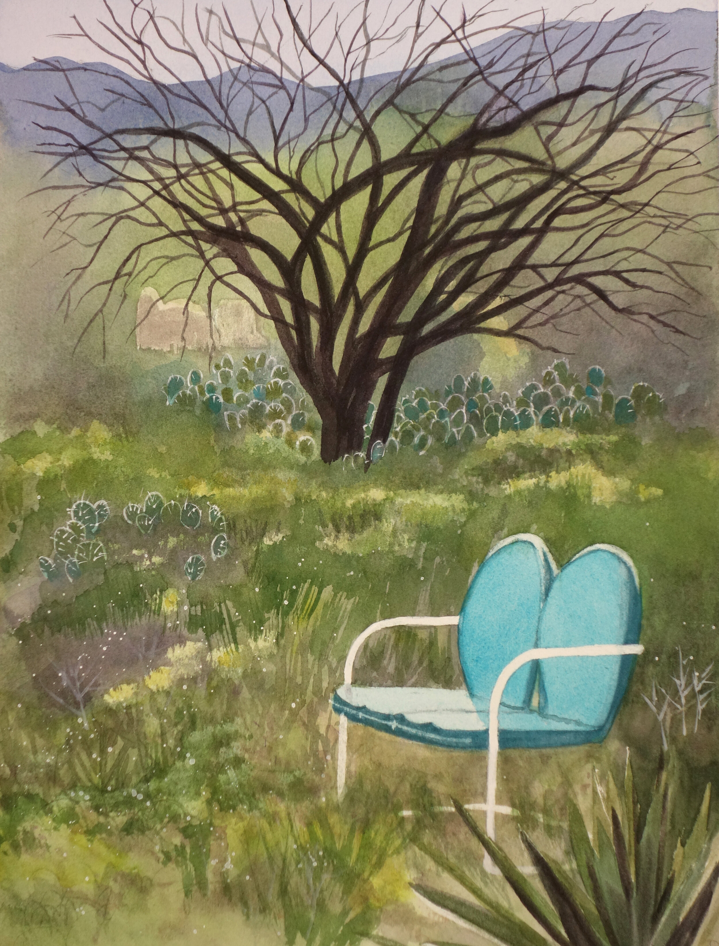 Double Turquoise Garden Chair