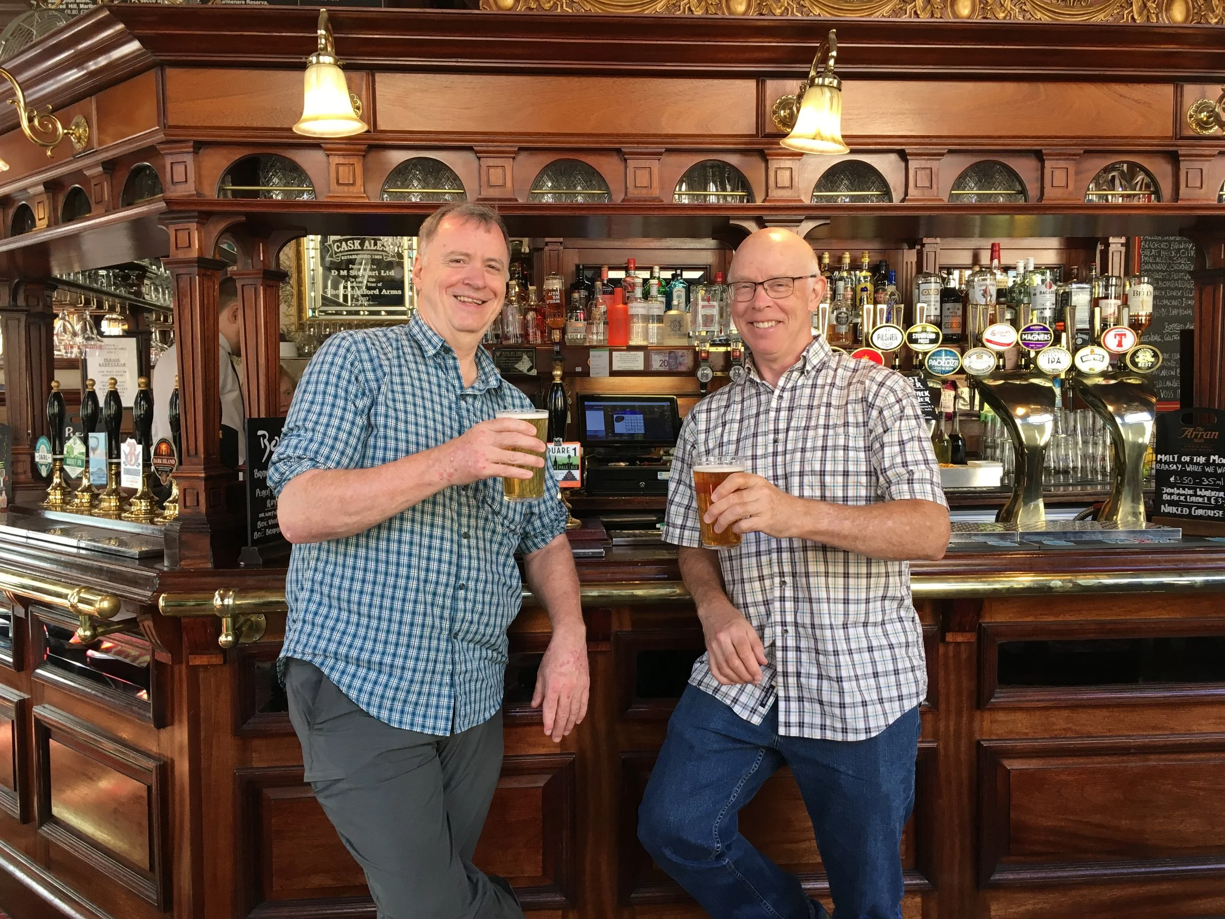 Quaffing a pint in Edinburgh