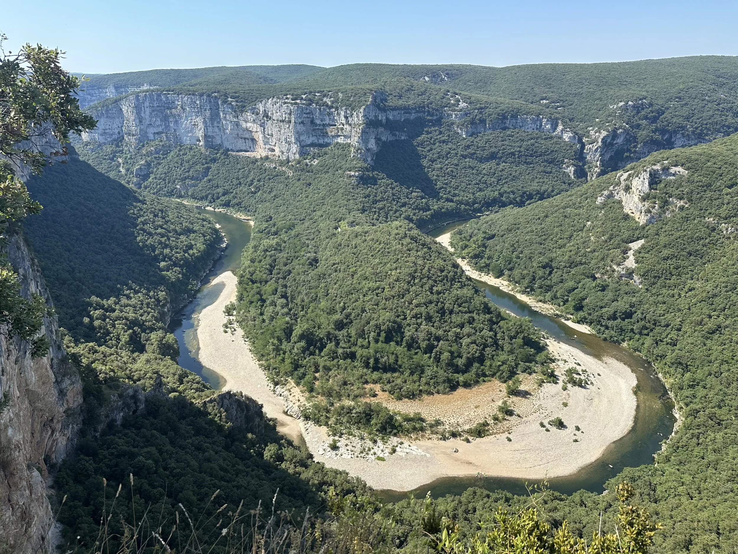 A horseshoe bend in the Ardeche region