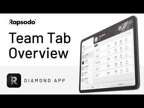 Rapsodo Diamond App: Team Tab Overview