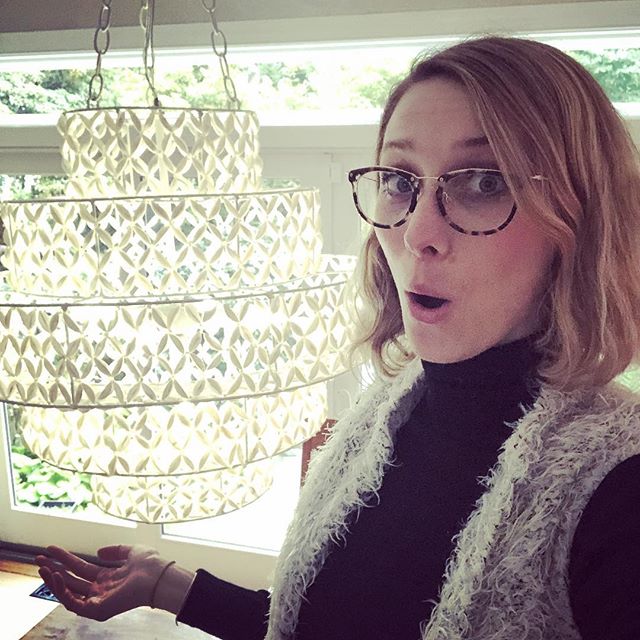 Who needs an electrician? #chandelier #anthropologie #diy #wedidit #home #interior #interiordesign #interiordesigner #weekend #homeowner #weekendwarrior #megmoandco #homedesign #decor #homedecor #nyc #ct
