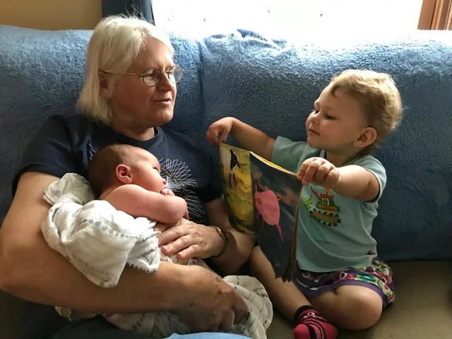 Starting at the beginning with help from Big Sister! And Grandma.