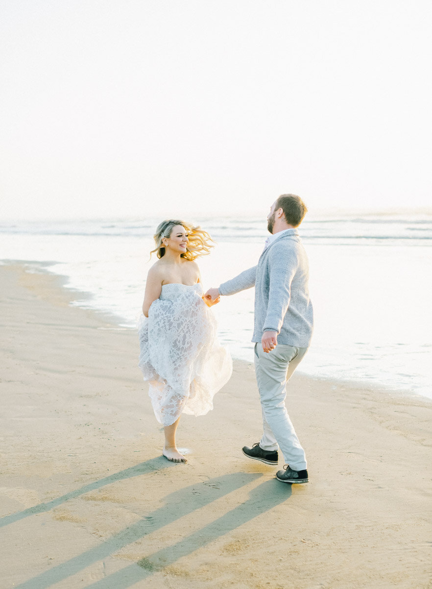 Oregon Cannon Beach Bride and Groom photos on the beach Oregon Wedding Photographer