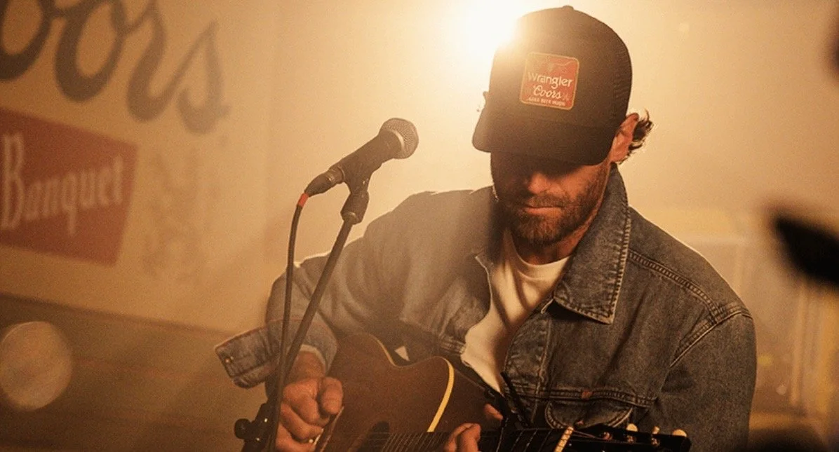 coors banquet and wrangler with chase rice singing connie Lou