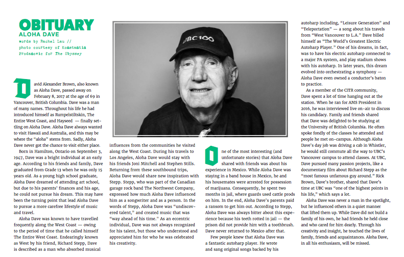 Obituary: Aloha Dave