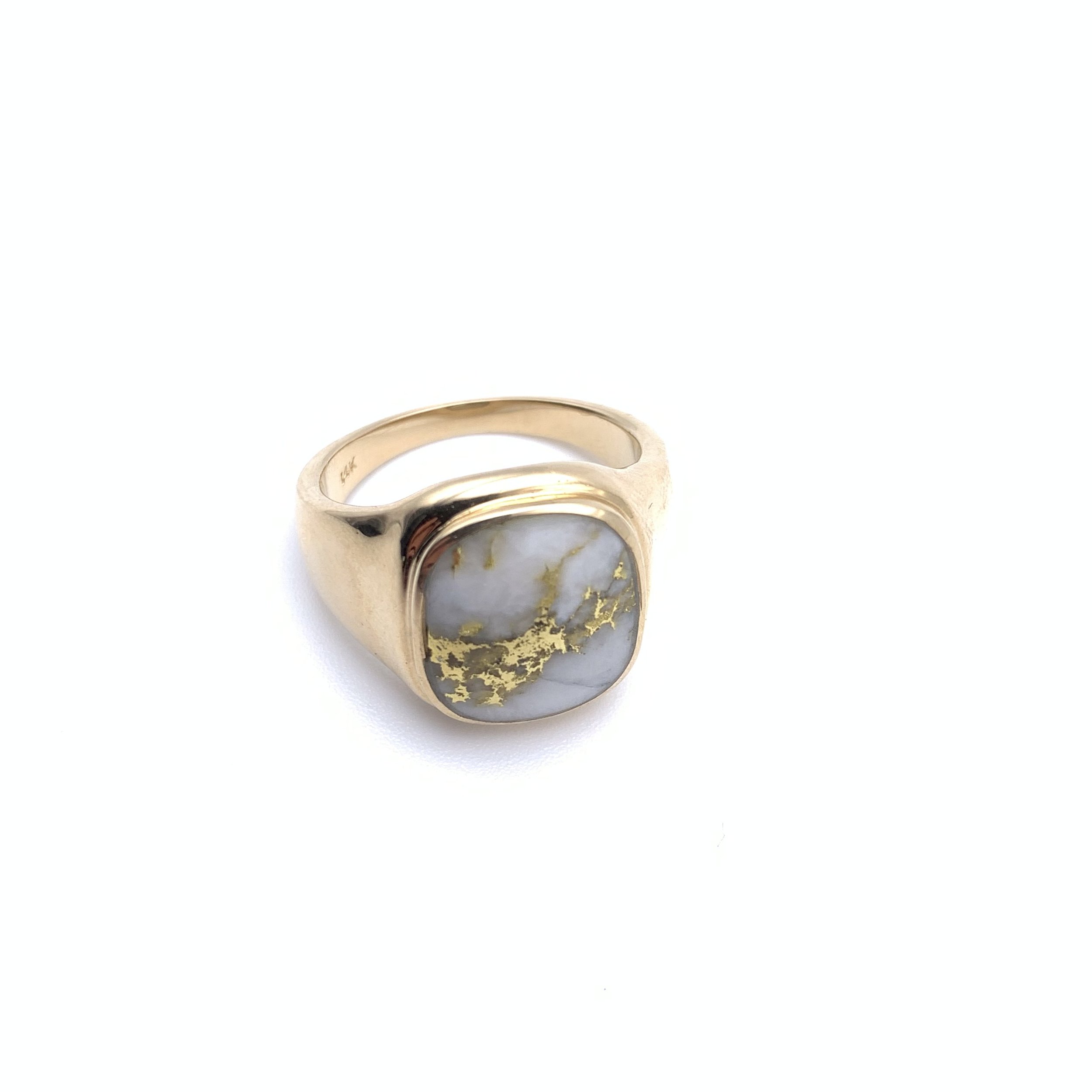 Gold Bearing Alaskan Quartz Men's Ring 