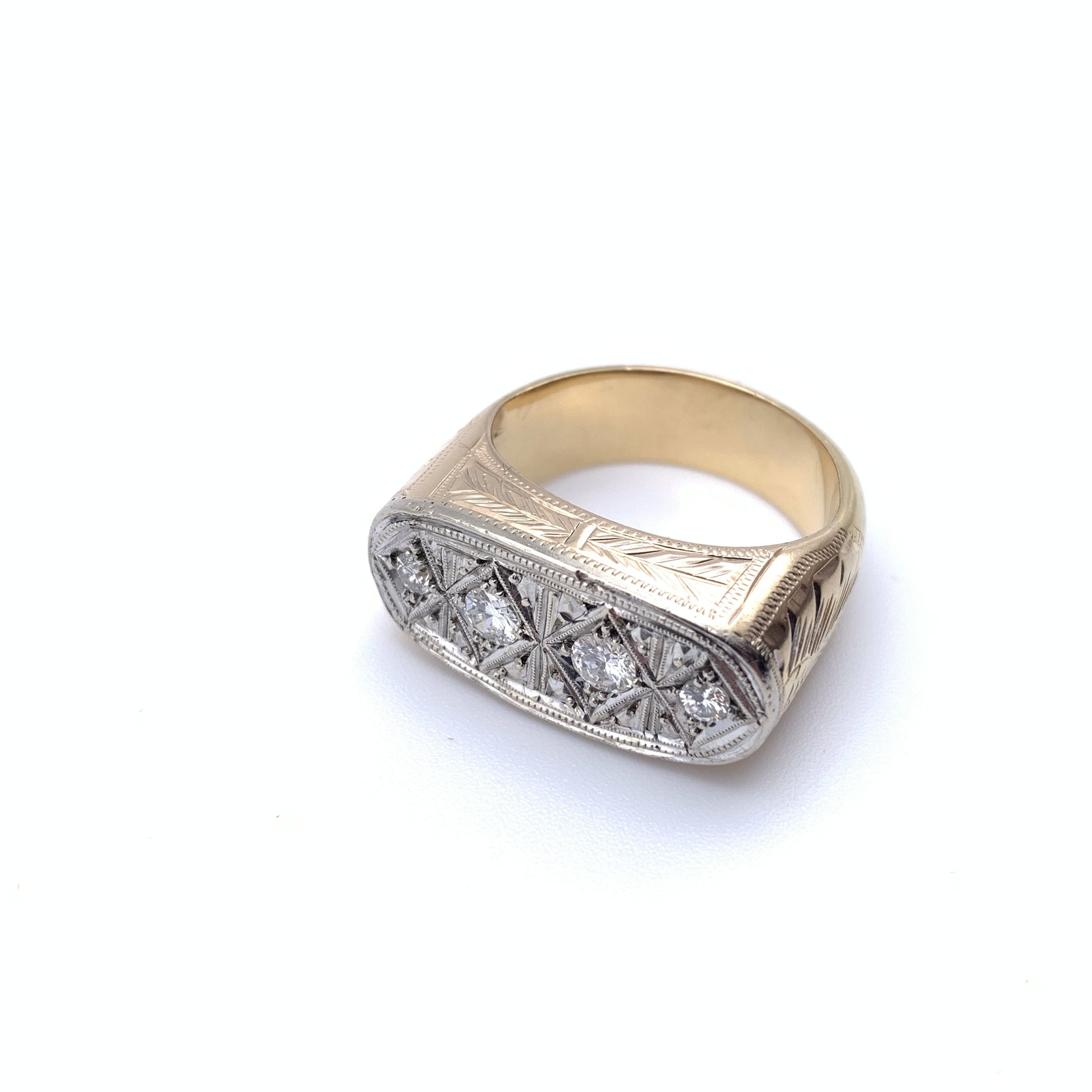 Two-Toned Diamond Men's Ring