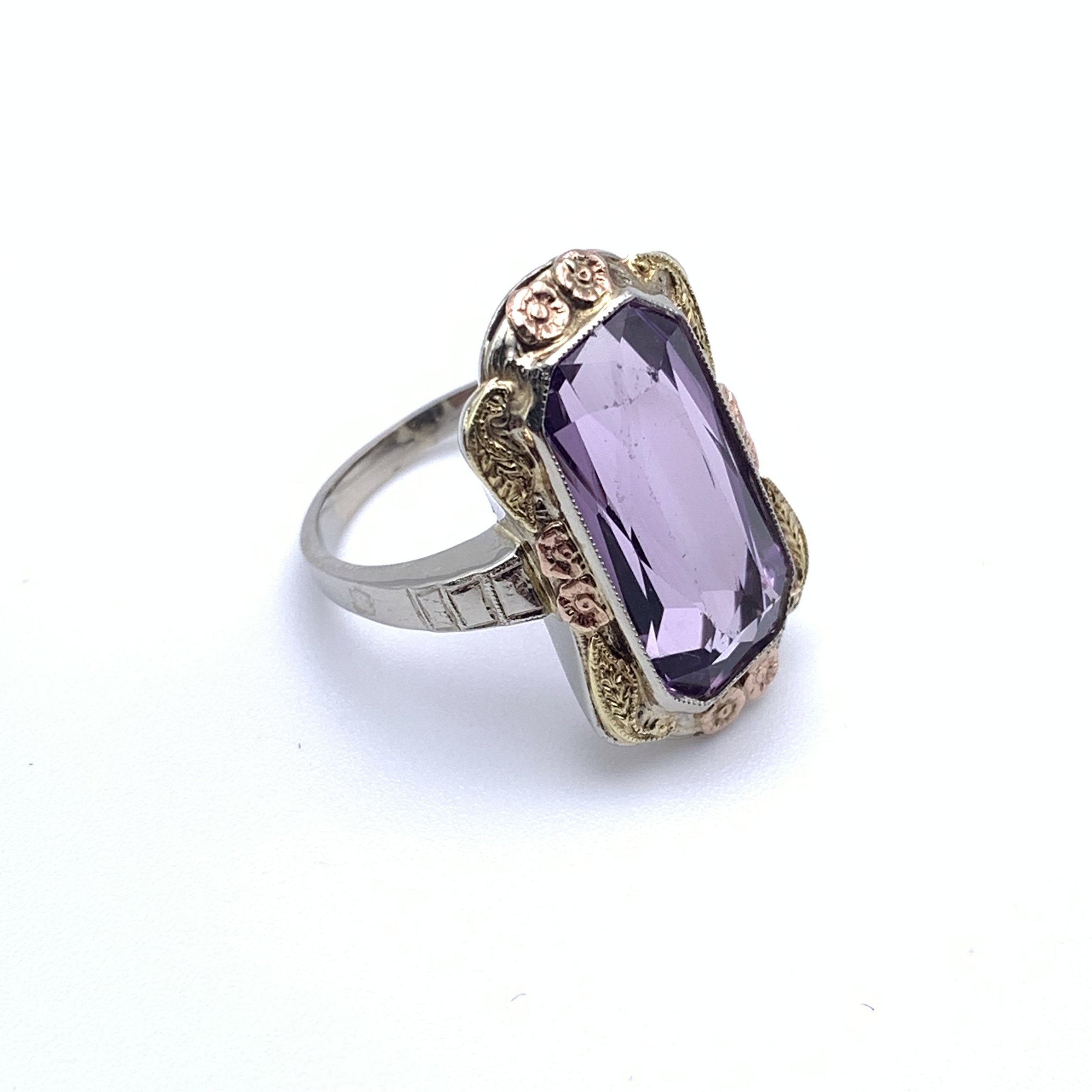 Victorian Rose de France Amethyst Ring