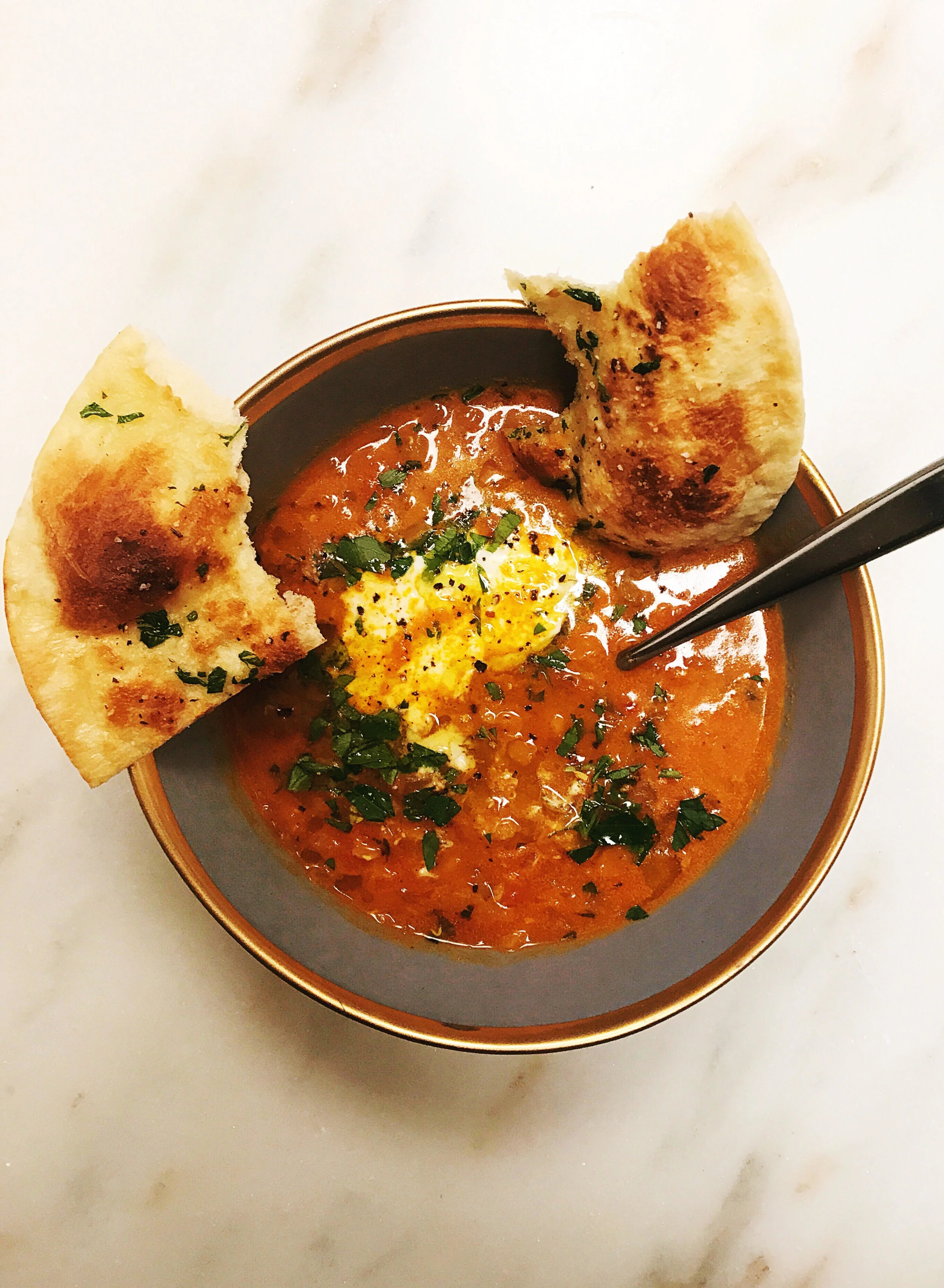 Red Lentil Soup with Curry, Coconut, and Ginger