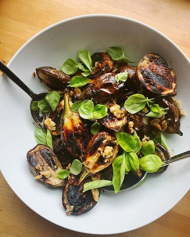 how cute are these little baby eggplants?! I&rsquo;ve been really trying to support local markets these days, particularly smaller specialty or ethnic ones, and BONUS the produce is always cheaper with more variety and better quality. Got these at th