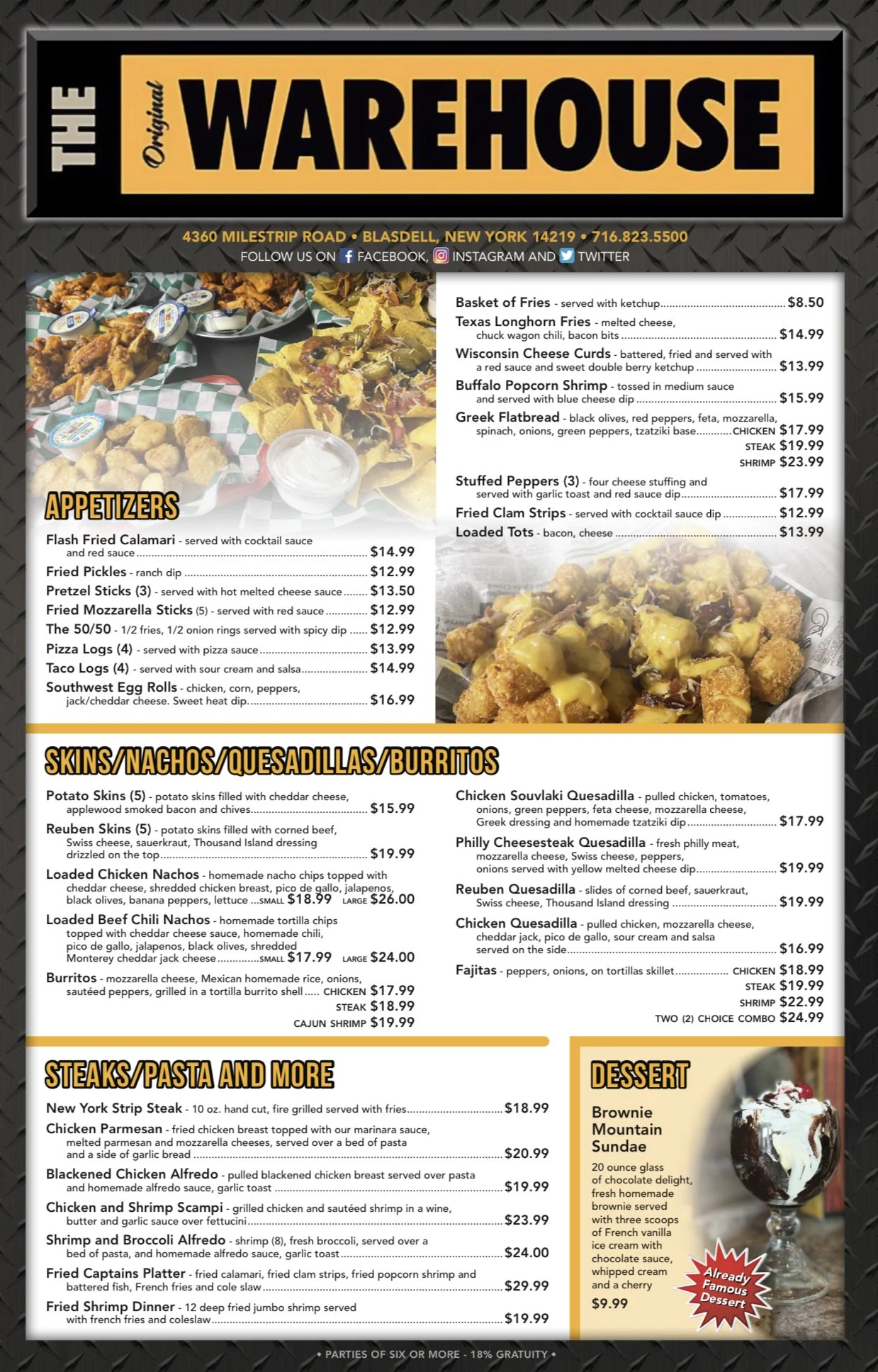 MAIN MENU — THE ORIGINAL WAREHOUSE