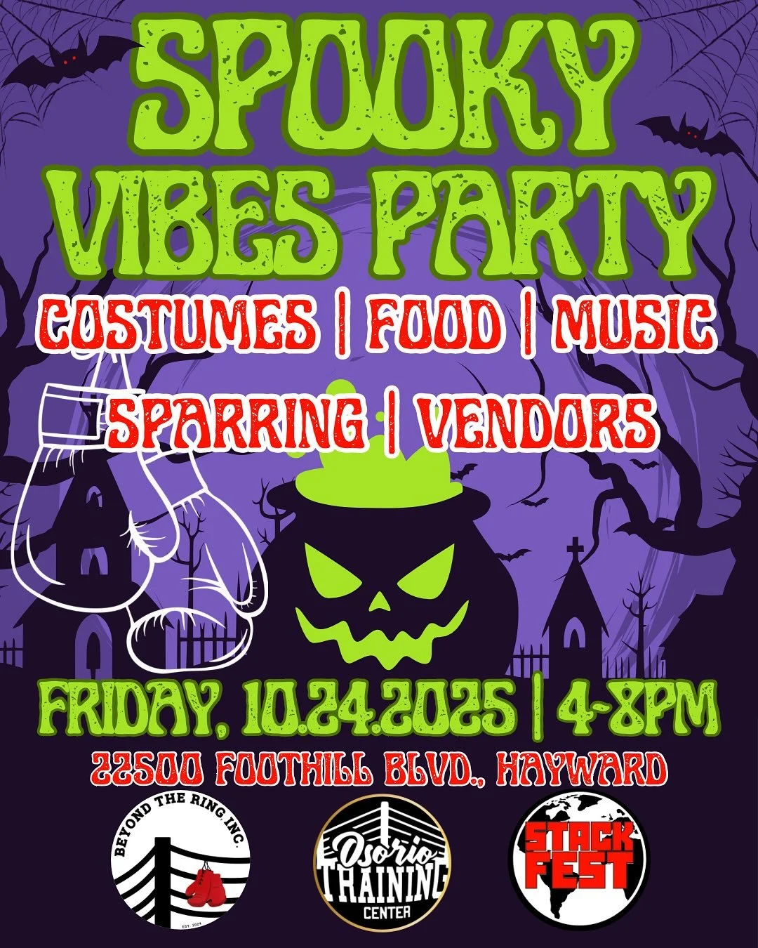 SPooooKyyyyy SzN 👻 

Costumes encouraged‼️

Savory food by @thehouseofsnackflavor and sweets by @leles_sweetshopllc 

Sounds by @rosaxsalvaje 🎶💋

Fighters‼️ Send your name, weights, age, number of fights, and boxing club to @osoriotrainingcenter 
