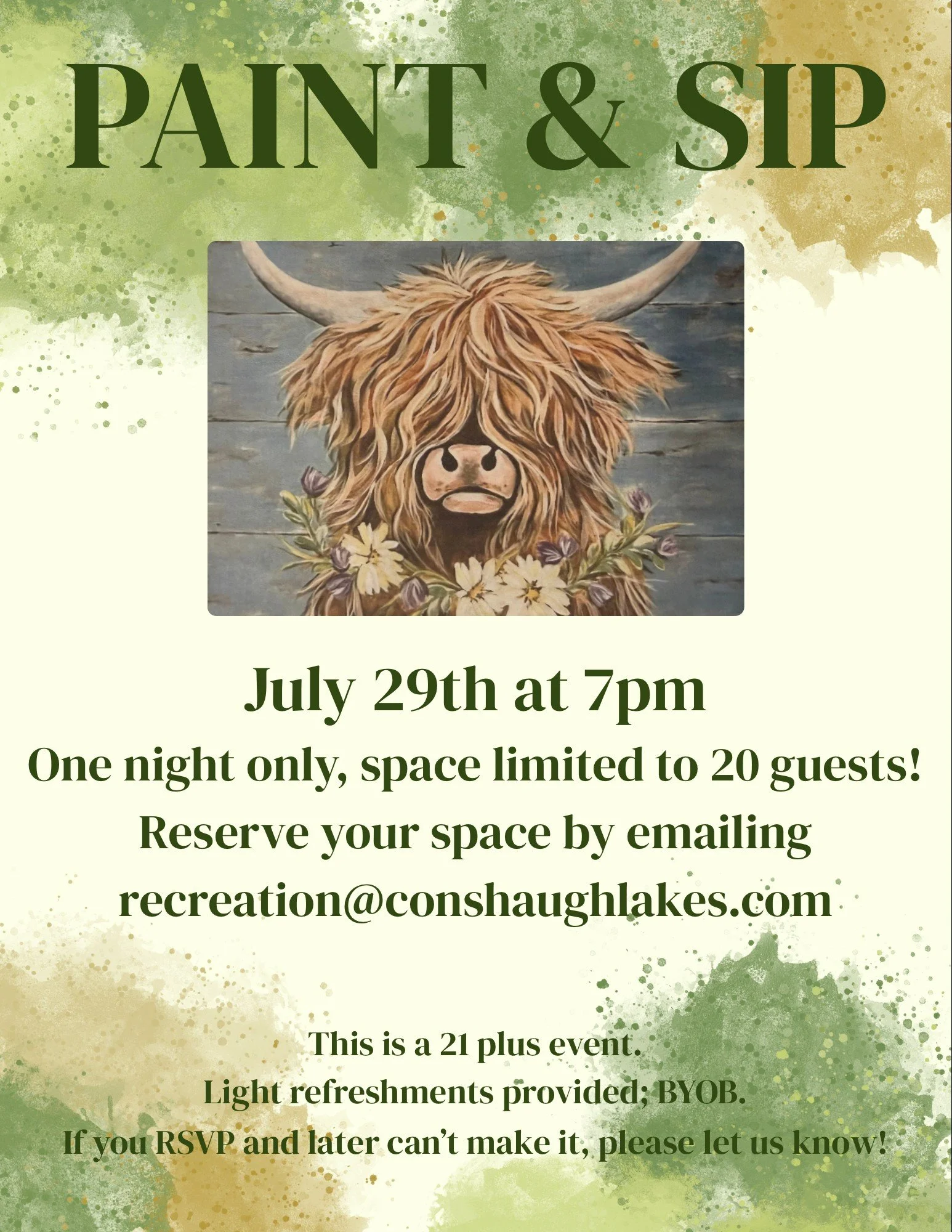 Recreation Paint &amp; Sip Event - More info to follow