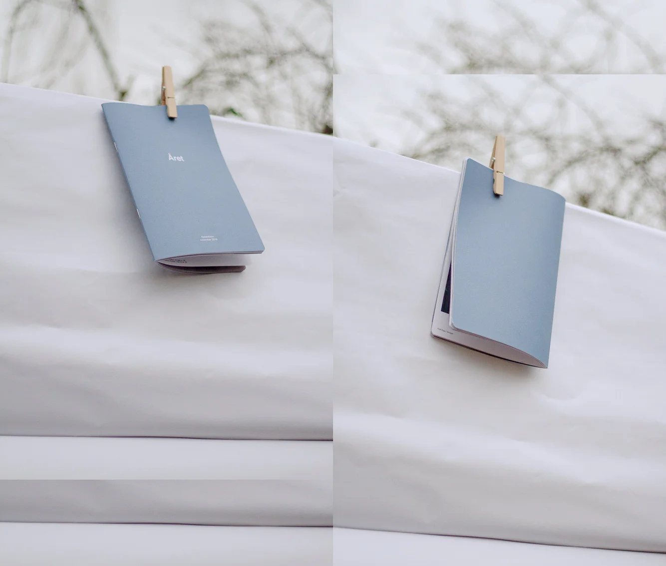 Published by Blankt Papir Press. Ice blue cover, 250gr carton, offset printing and embossing. Paper 120gr matte, digital printing. 52 pages of Danish art photography. 100 copies only.