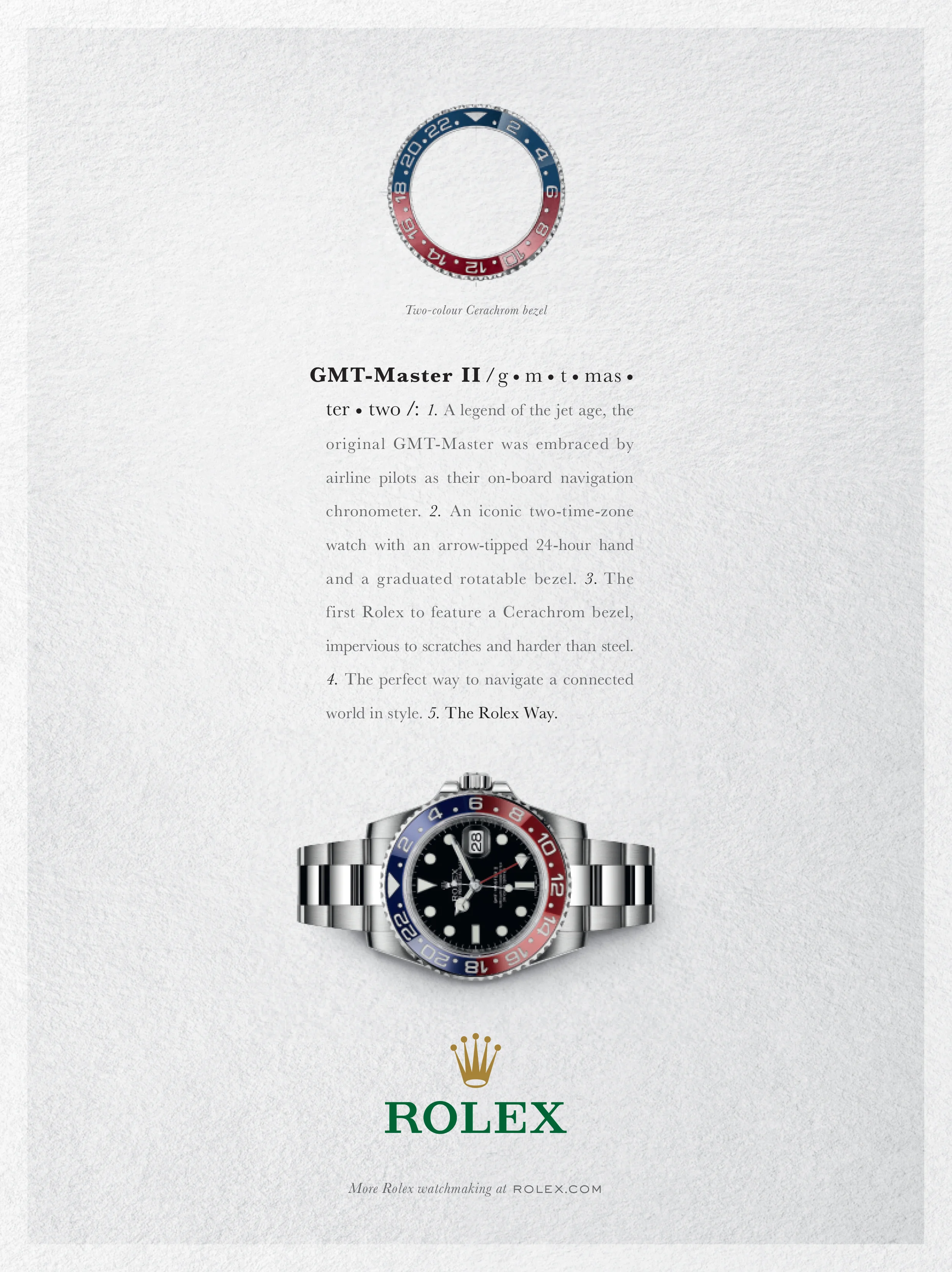 Rolex - The Rolex Way Print Ad - GMT Master II