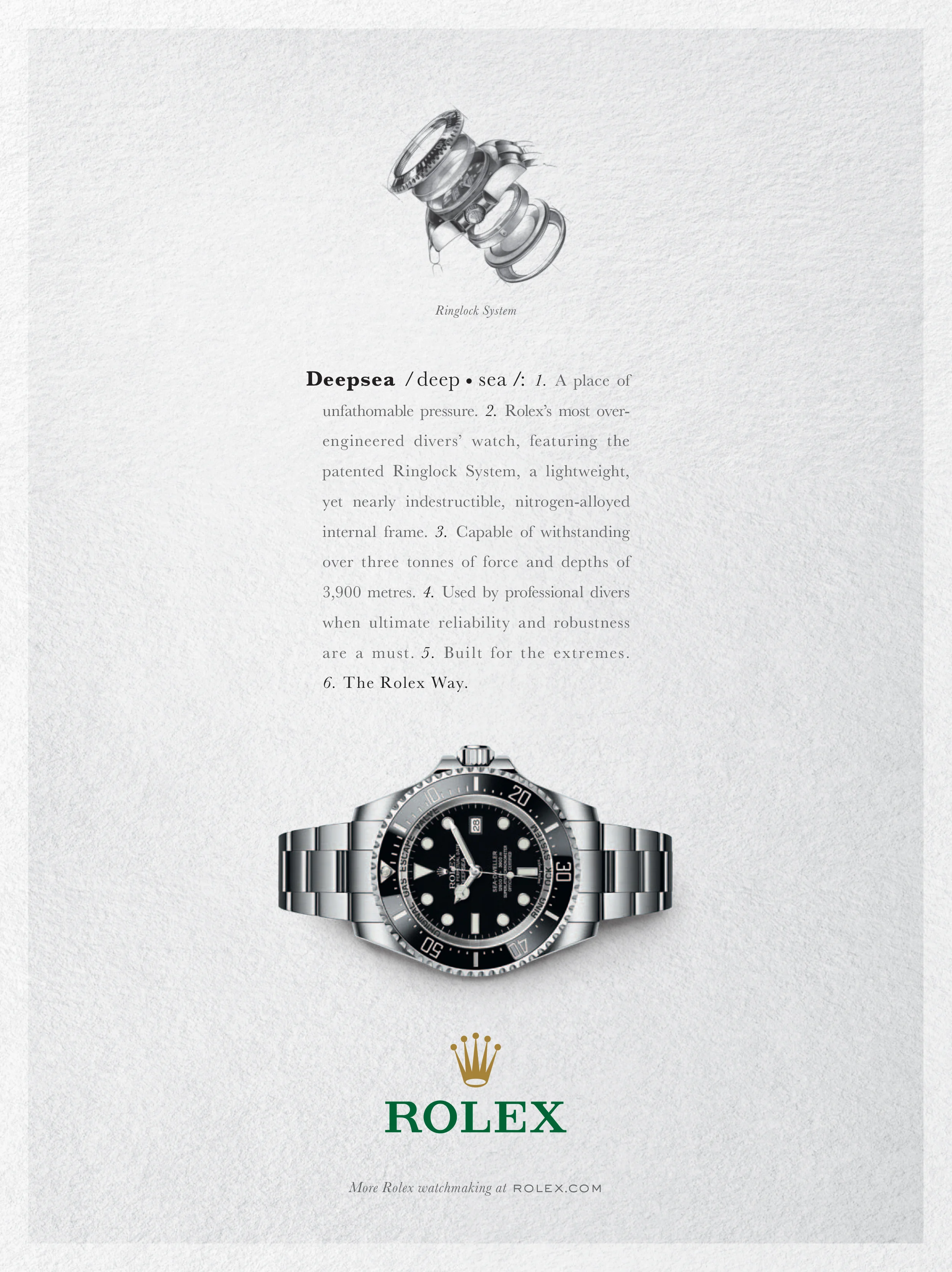 Rolex - The Rolex Way Print Ad - Deepsea