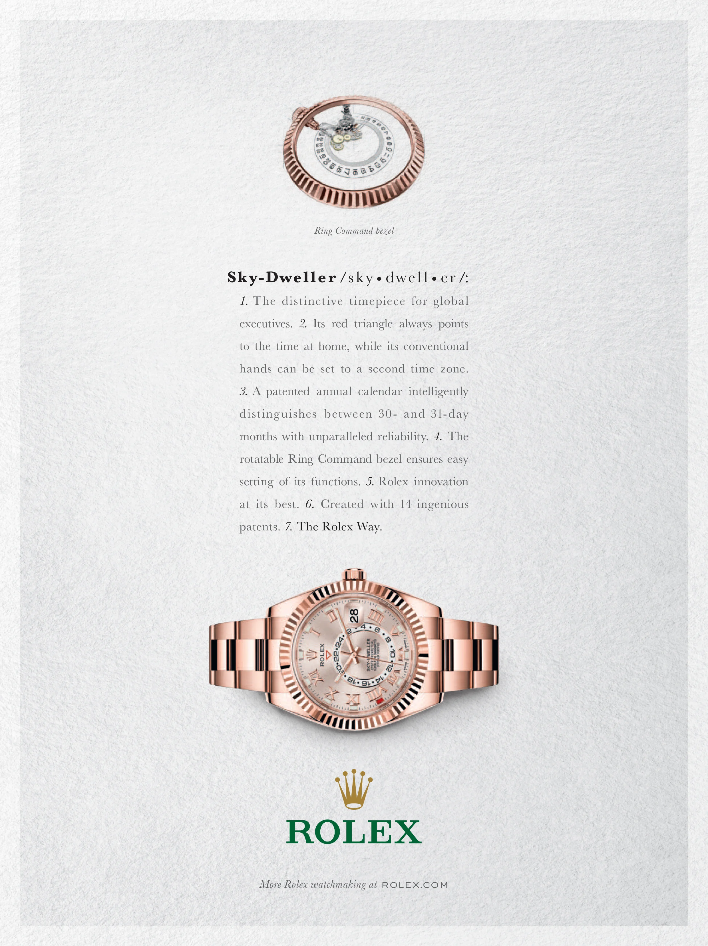Rolex - The Rolex Way Print Ad - Sky-dweller