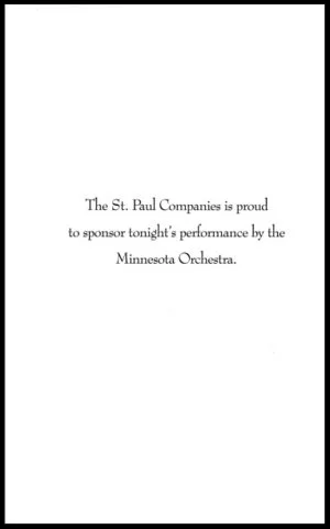 St. Paul Insurance Company | 1/2 Symphony Program Insert, Front