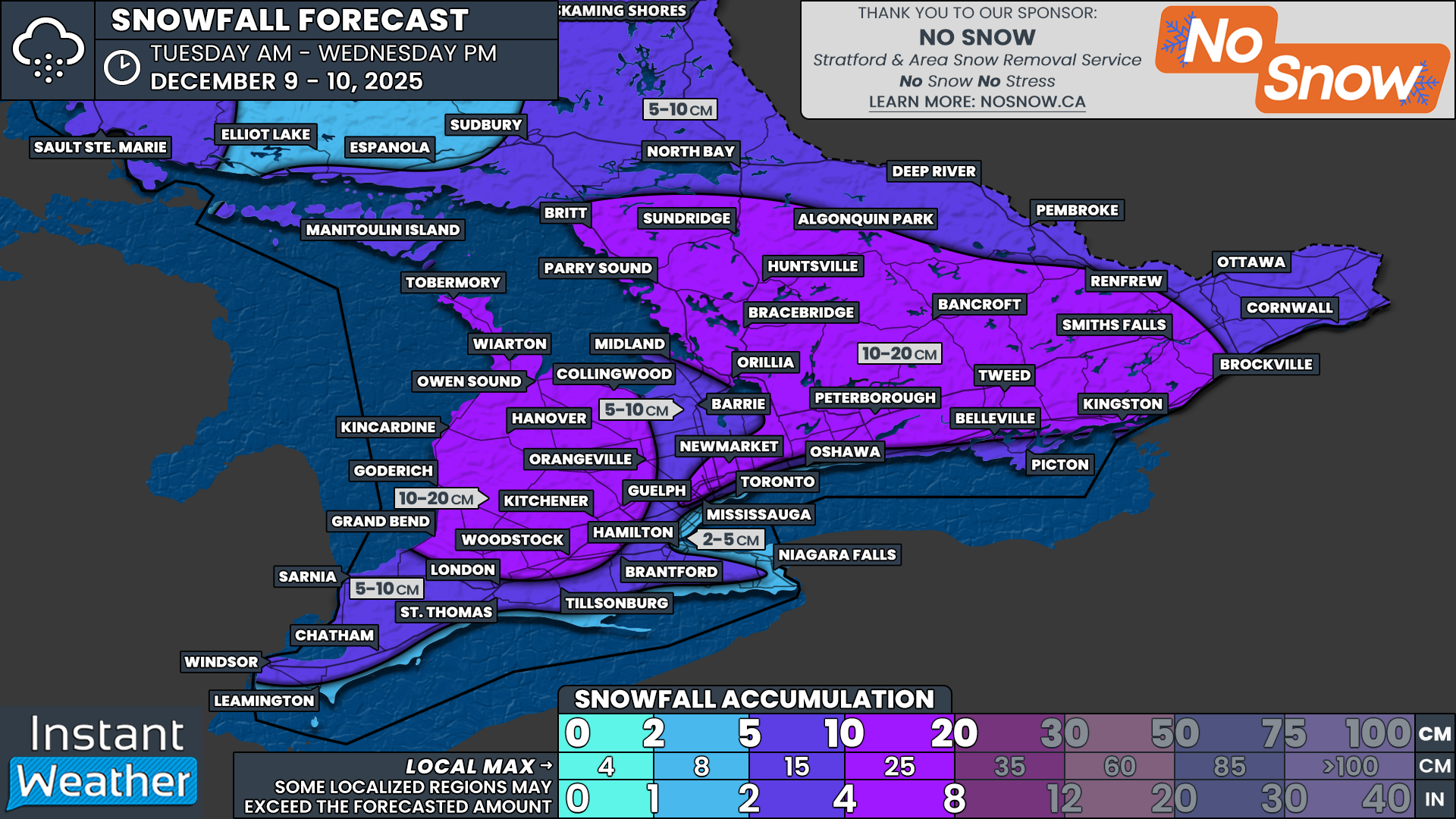 Back-to-Back Clippers To Deliver Up to 20cm of Snow Across Southern Ontario by Wednesday