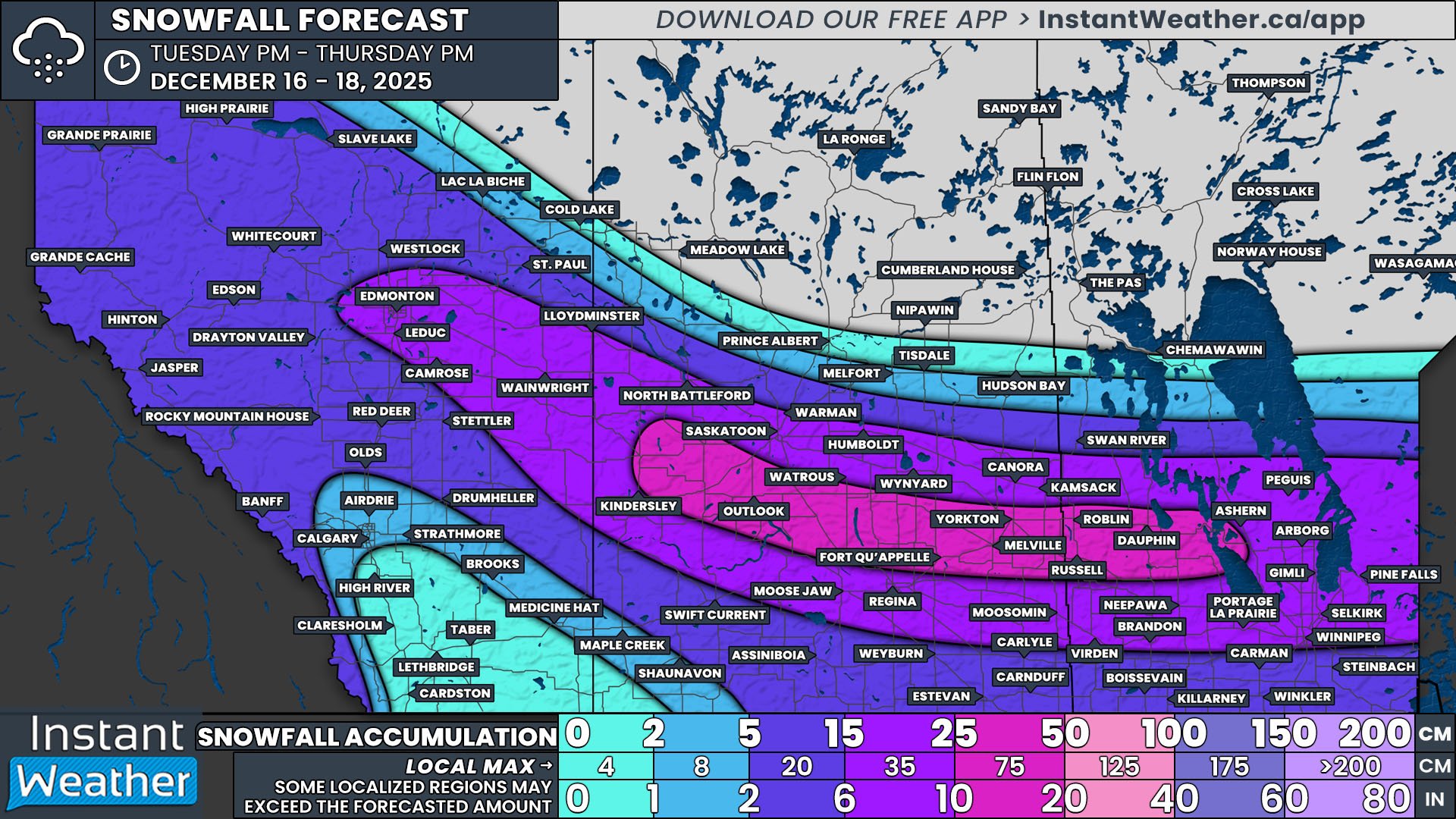 Blizzard Conditions Expected as High Impact Winter Storm Targets the Prairies Wednesday With Up to 30cm of Snow