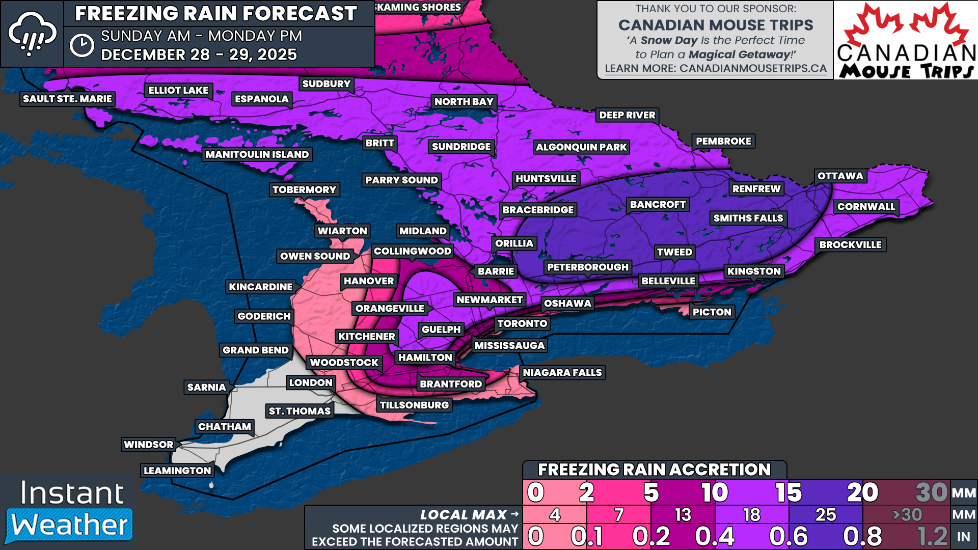 End-of-Year Major Winter Storm to Bring Dangerous Ice Storm and Blizzard Conditions Across Southern and Northeastern Ontario Starting Sunday