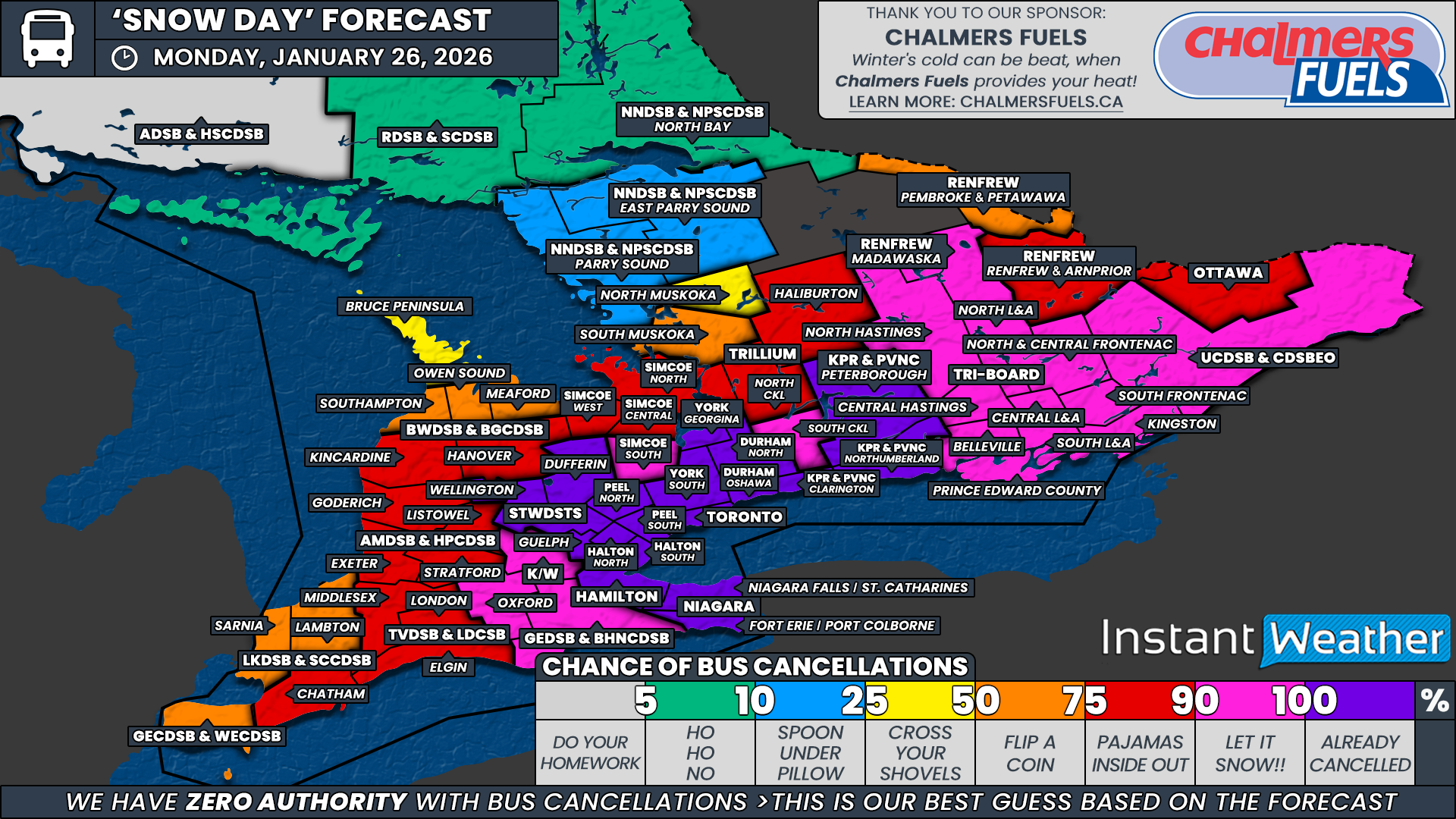 ‘Snow Day’ Forecast: Many School Bus Cancellations &amp; School Closures Likely on Monday as Southern Ontario Digs Out From Snowstorm