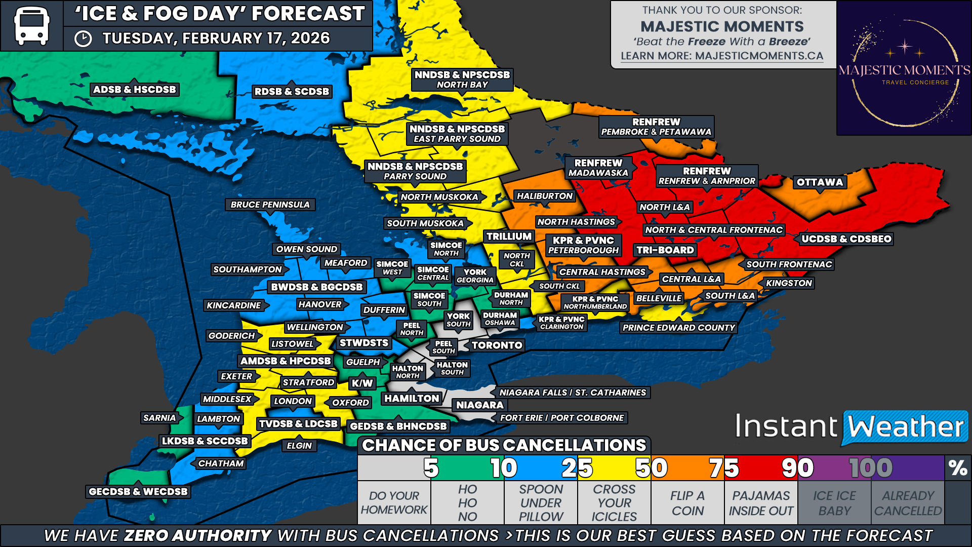 ‘Snow (Ice/Fog) Day’ Forecast: Freezing Drizzle &amp; Fog May Extend Family Day Weekend for Some Students in Southern Ontario on Tuesday